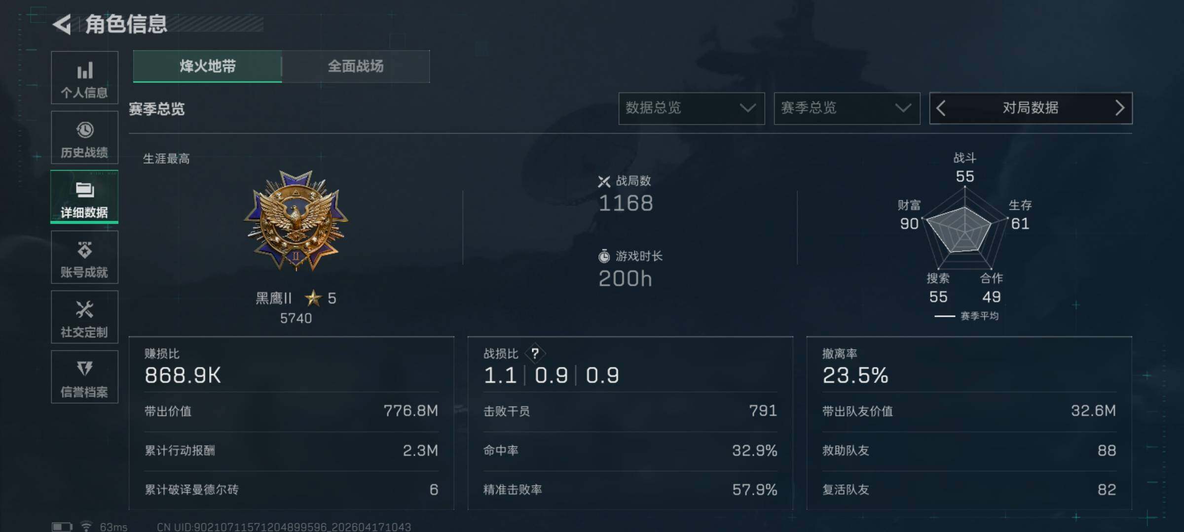 SJZQM4101267三角洲行动账号详情图6