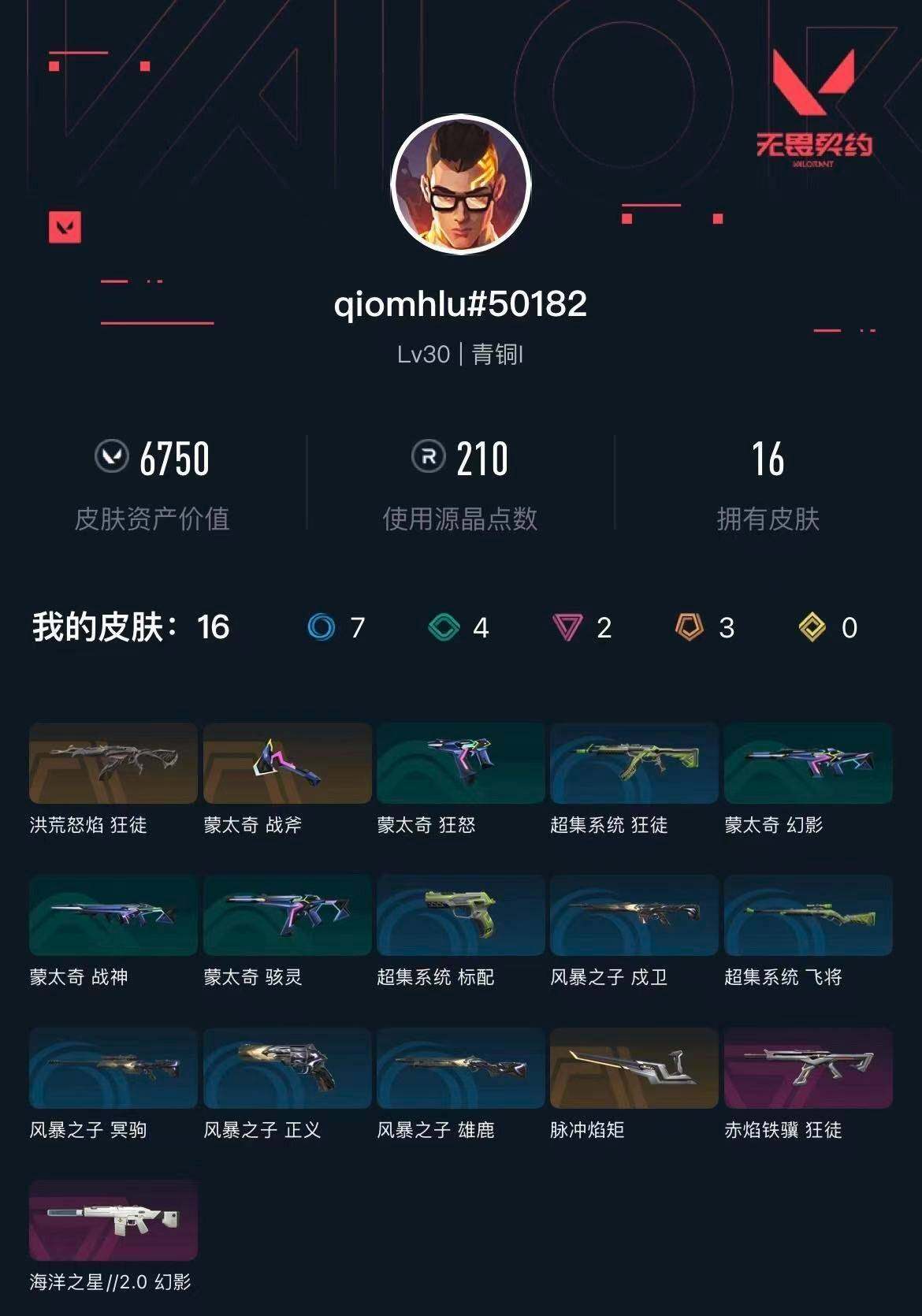 WWQXL432595无畏契约账号详情图2