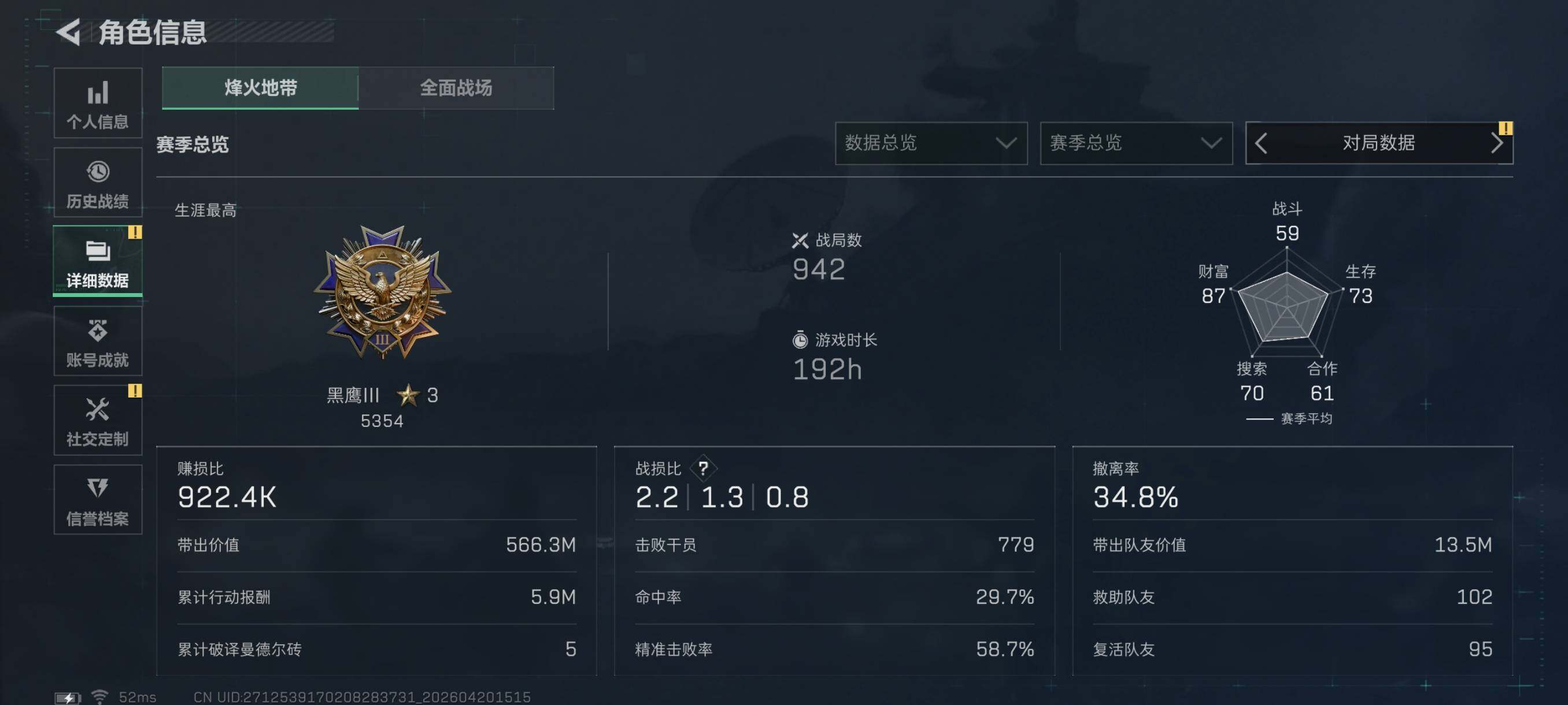 SJZCMW4110087三角洲行动账号详情图6