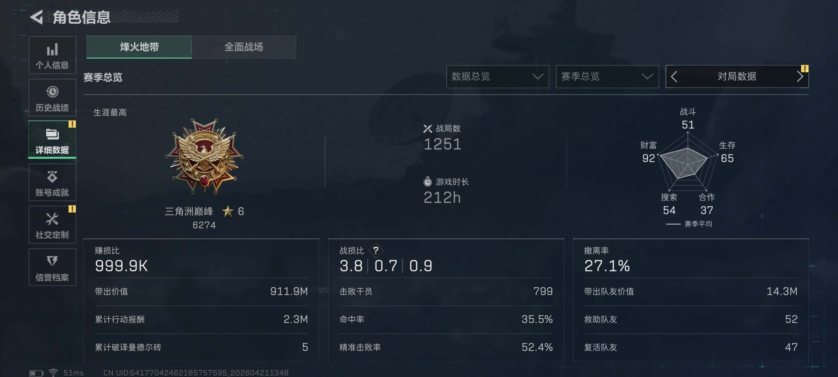 SJZCMW4110941三角洲行动账号详情图4