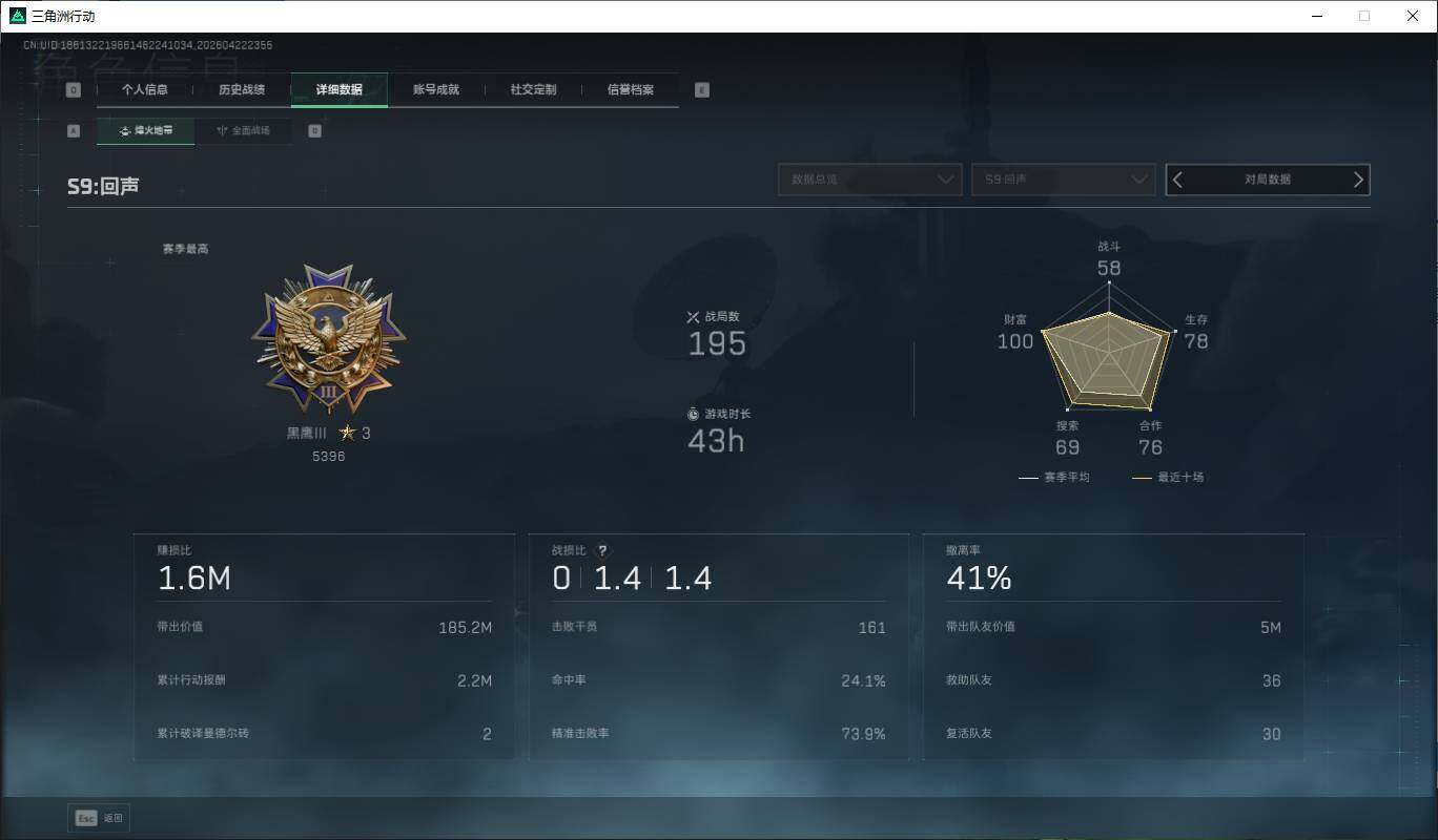 SJZQM4109657三角洲行动账号详情图5