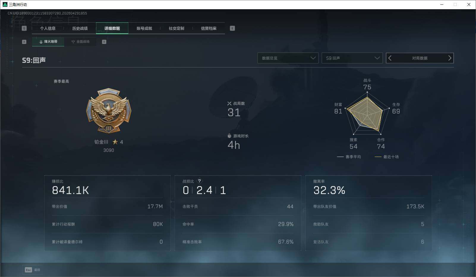 SJZQM4110276三角洲行动账号详情图11