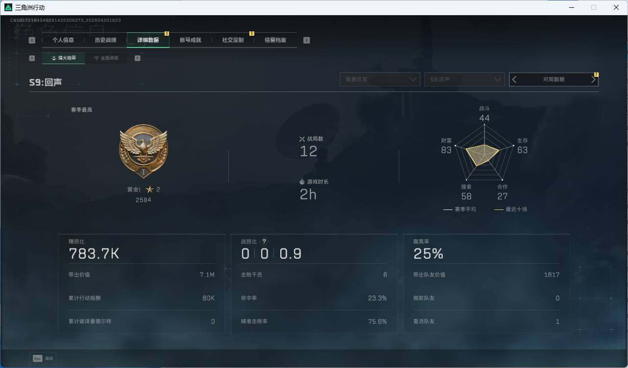 SJZQM4110296三角洲行动账号详情图13