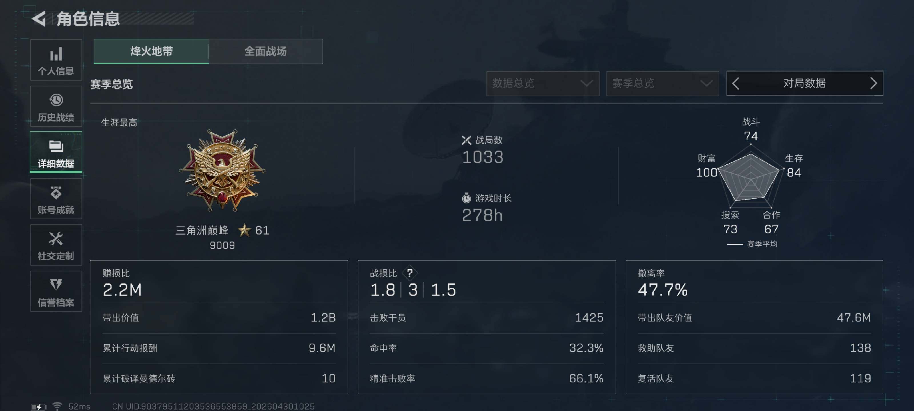 SJZQM4110009三角洲行动账号详情图6