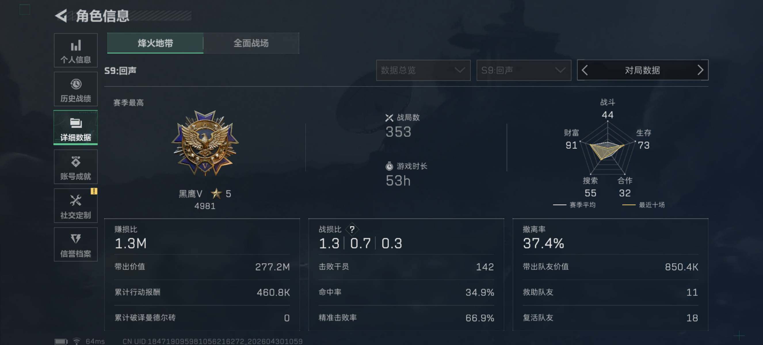 SJZQM4110101三角洲行动账号详情图5