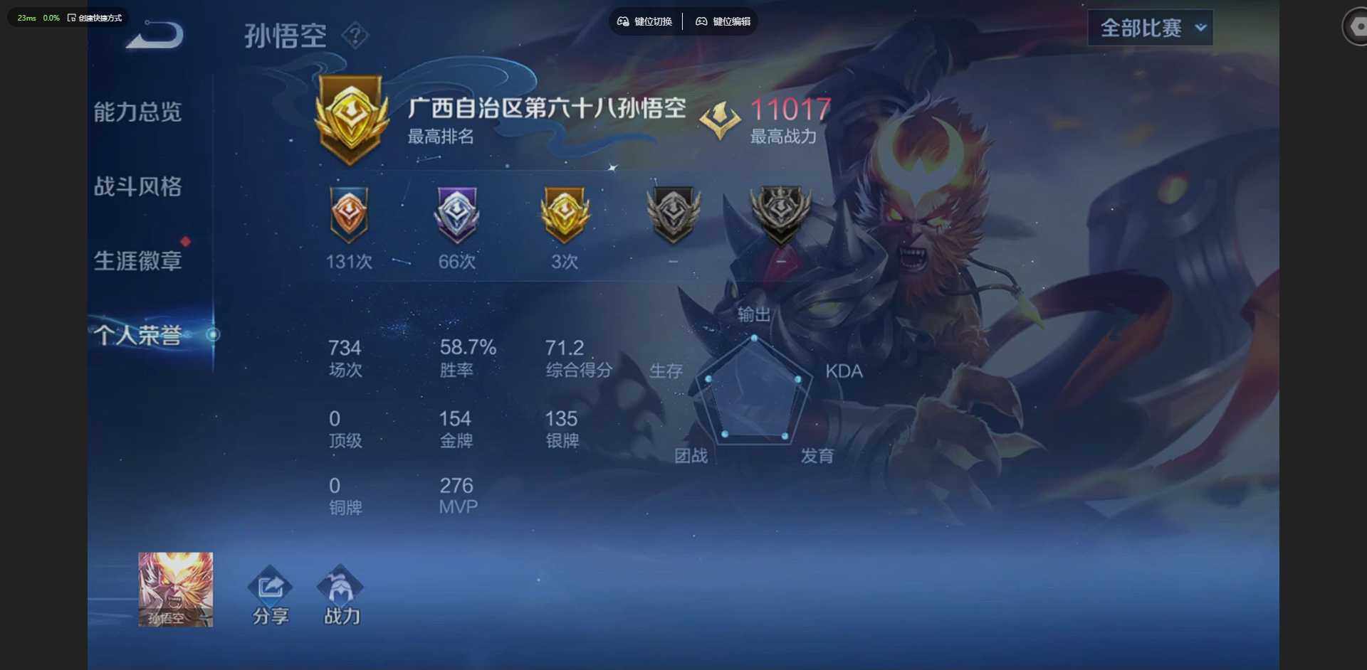 WZLX4340803王者荣耀账号详情图7