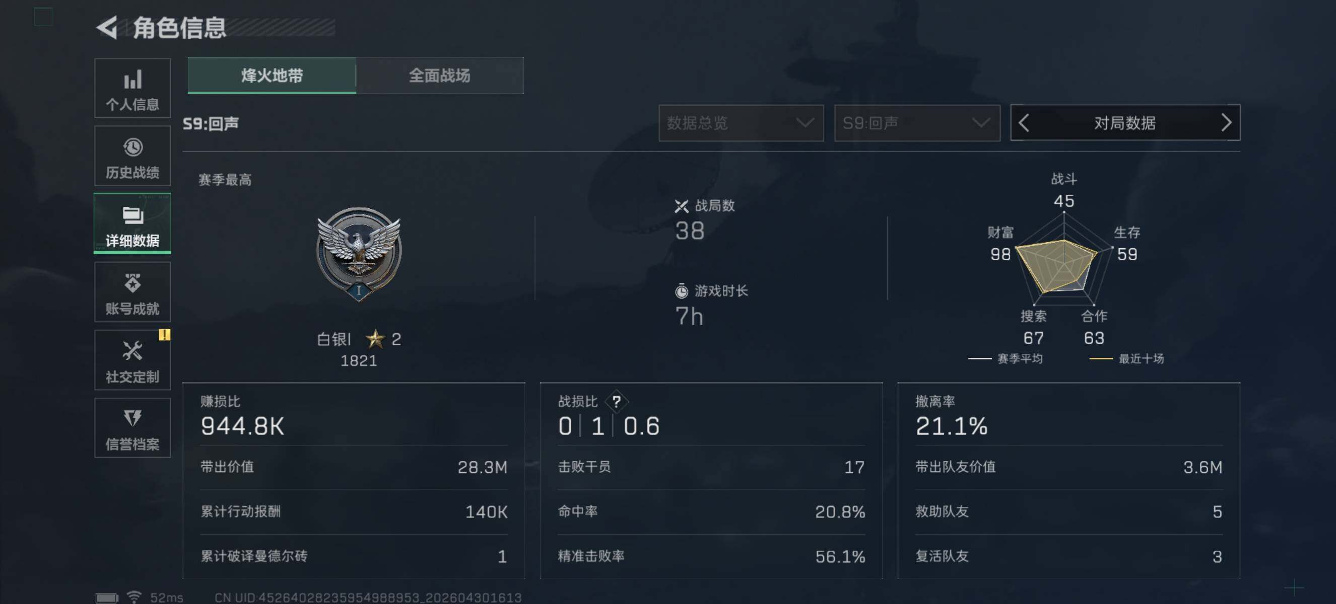 SJZQM4110376三角洲行动账号详情图7