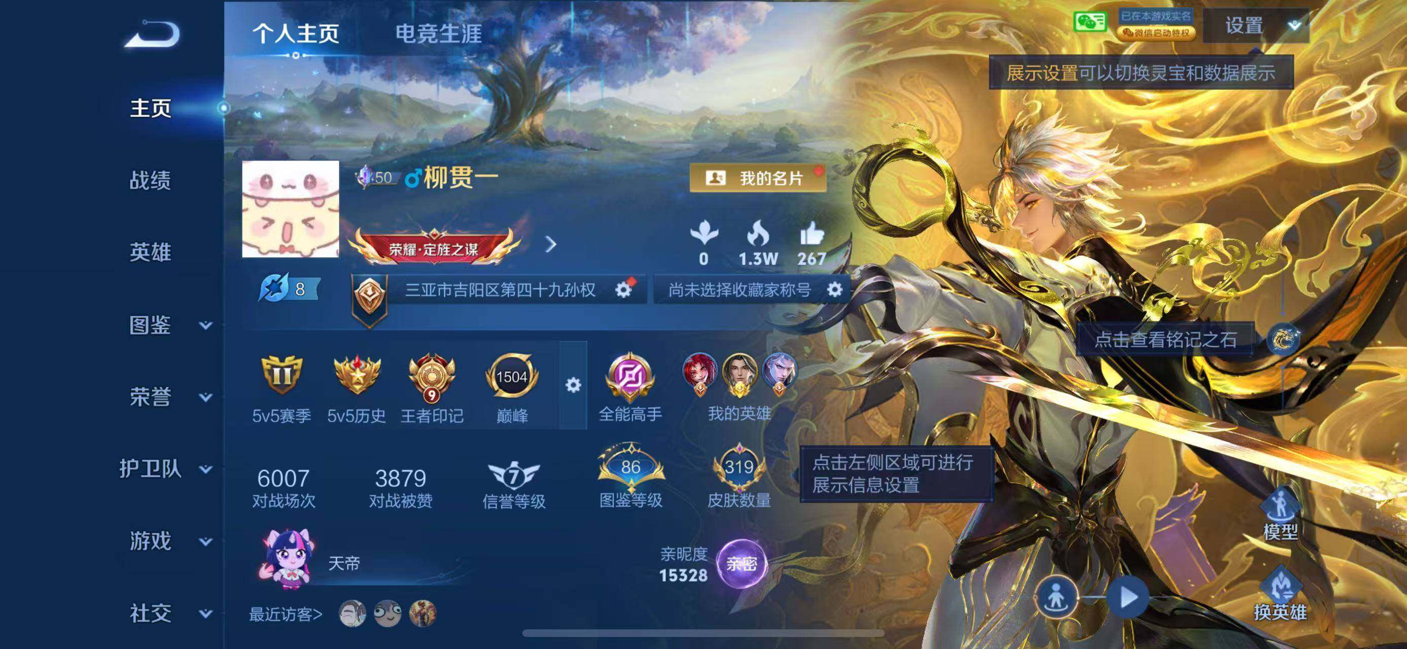 王者荣耀账号苹果VX【MJ393】苹果WX-V9-至尊星耀II段位-129英雄-319皮肤-1典藏皮肤-1无双-3珍品传