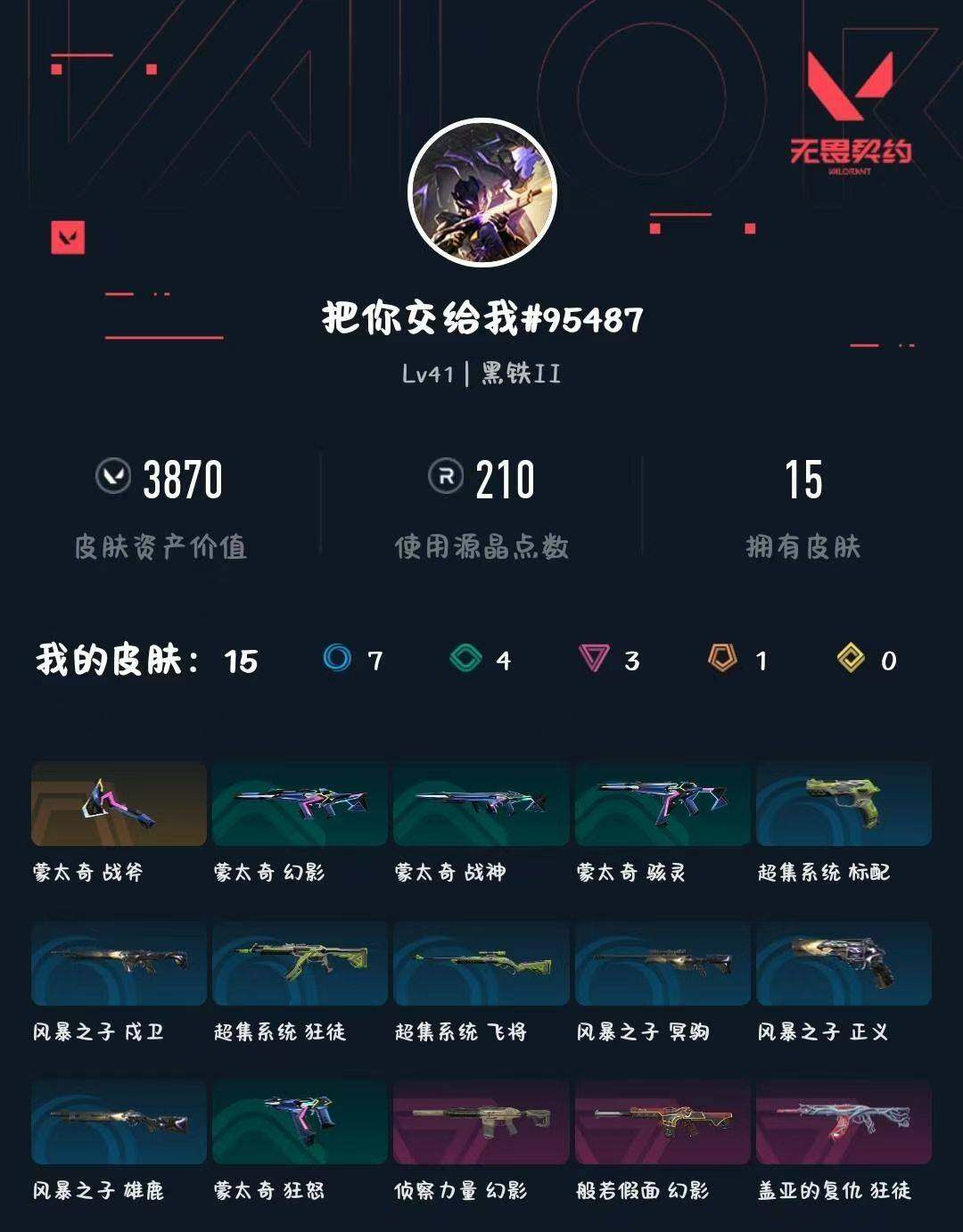 WWQXL441752无畏契约账号详情图4 WWQXL441752无畏契约账号详情图4