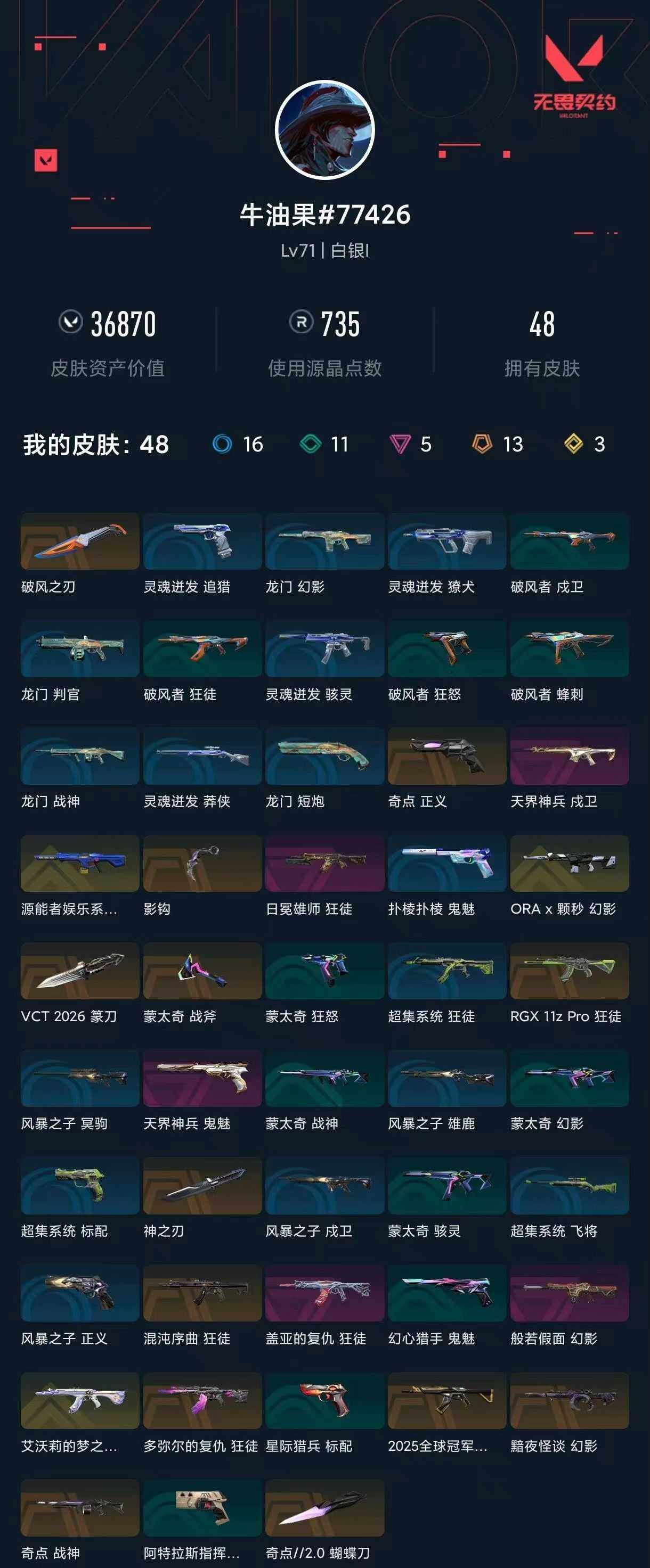 WWQXL442572无畏契约账号详情图4 WWQXL442572无畏契约账号详情图4