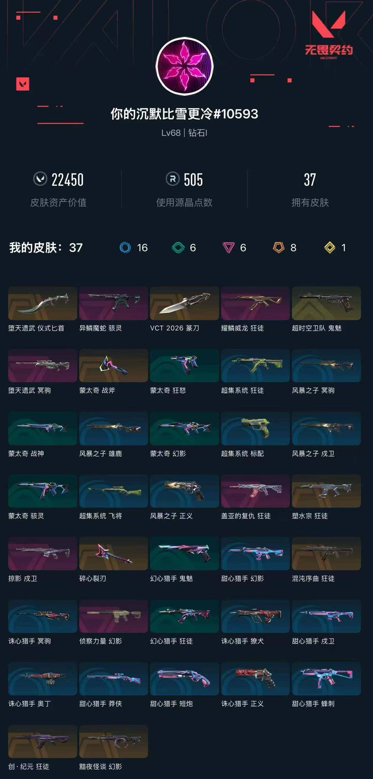 WWQXL450738无畏契约账号详情图4 WWQXL450738无畏契约账号详情图4