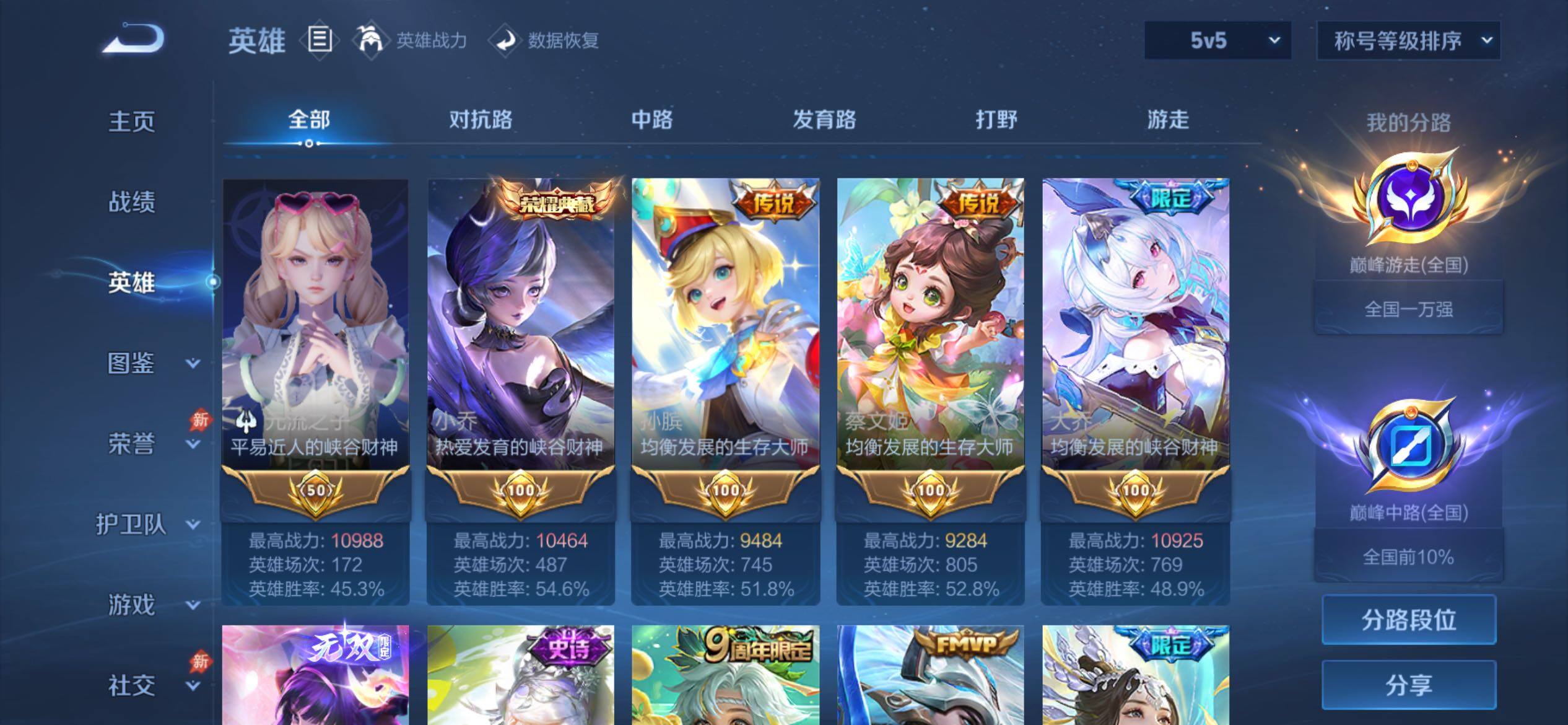PX_2667762-可换绑【店长珍藏v10女号·游走66段·1.2w金标露娜·1w金标瑶·1w金标大乔·1w金标朵莉亚·1w金标小乔·1w元流之子·1w金标桑启·准万战蔡文姬·准万战孙膑·
