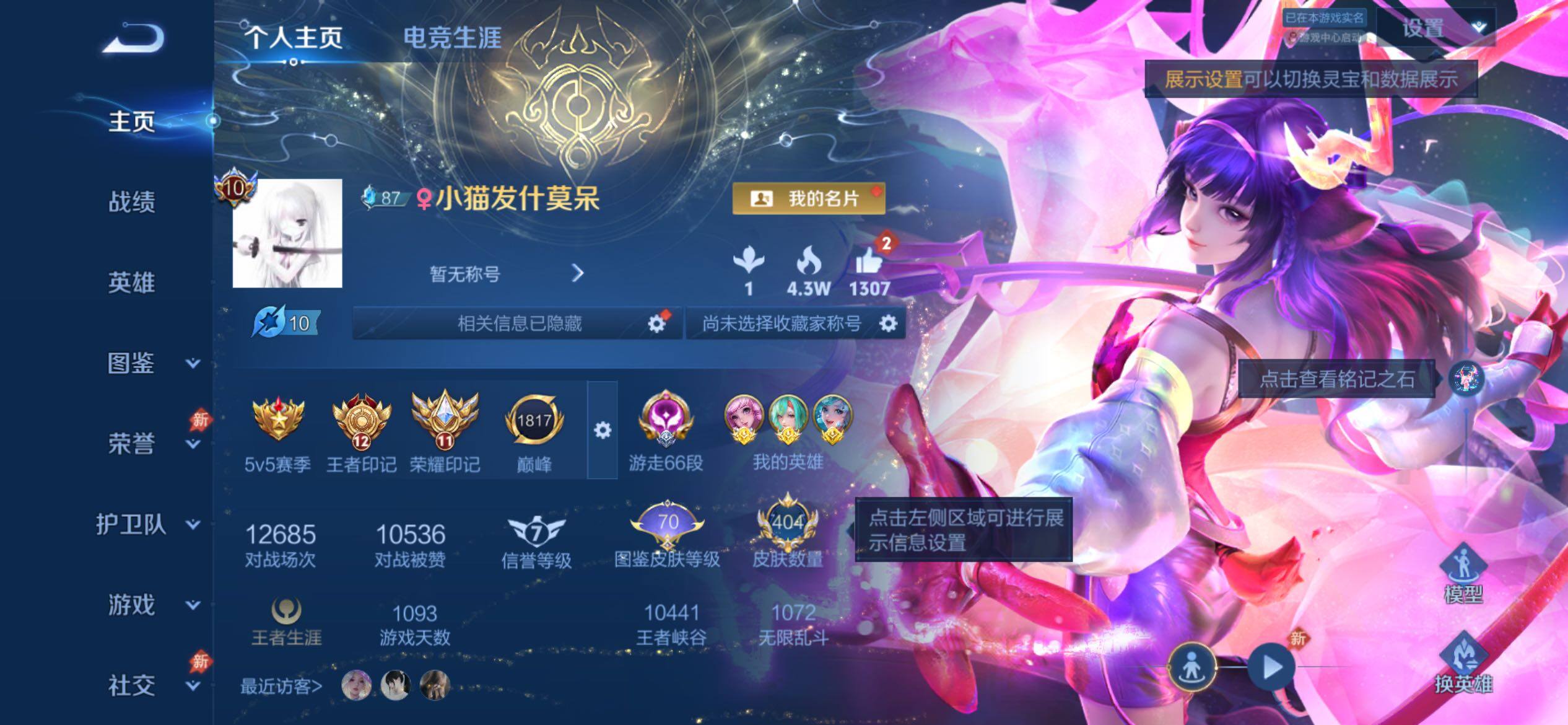 PX_2667762-可换绑【店长珍藏v10女号·游走66段·1.2w金标露娜·1w金标瑶·1w金标大乔·1w金标朵莉亚·1w金标小乔·1w元流之子·1w金标桑启·准万战蔡文姬·准万战孙膑·