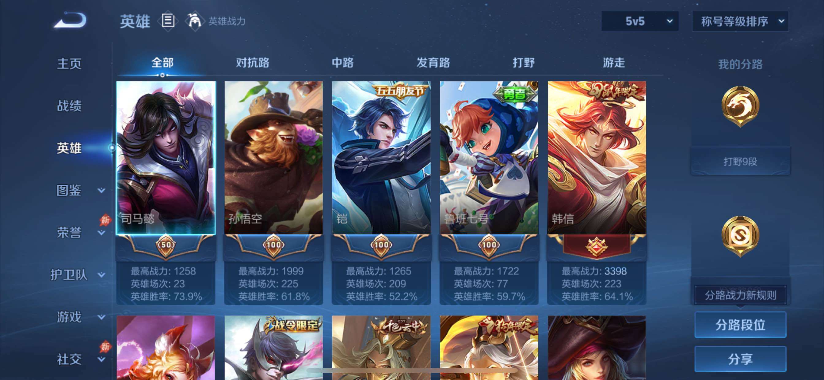 【店长主推·暗影游猎·真爱魔法·飞衡·辉光之辰·可二次】YXw34965-苹果Q-103英雄-90皮肤-3王者印记-120铭文-贵族积分0w【贵族5】【1天幕】【因赛季更新游戏段付以上号为准!】
【