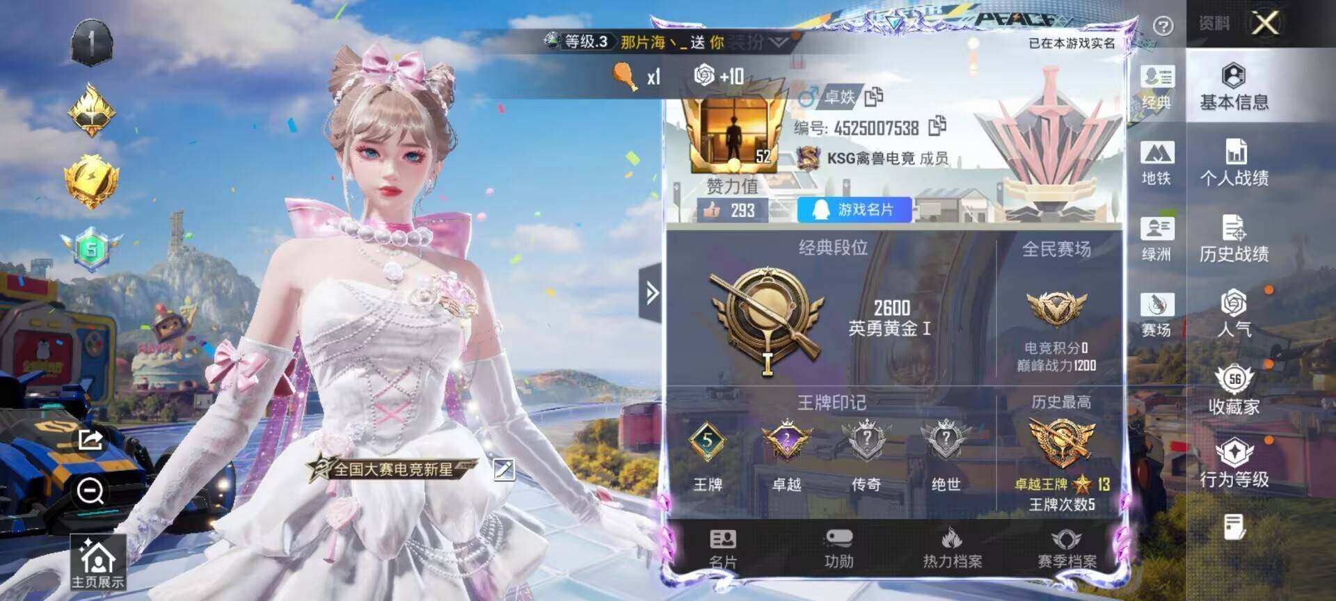 HPLX4299501和平精英账号详情图2