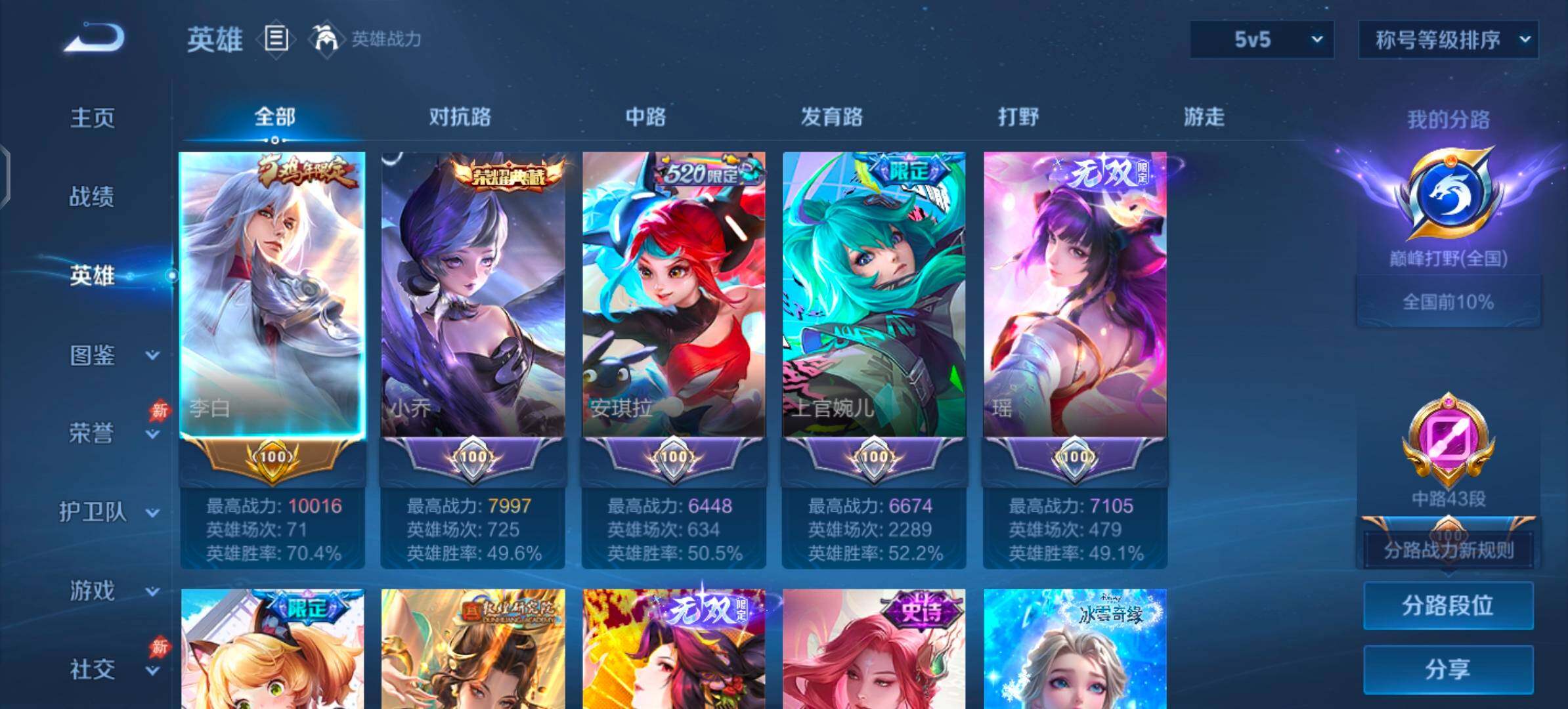 【极品v11女号推荐·无双v10·10w流光积分·5典藏·1珍品无双·12无双·9珍品·4星传说·72传说·56按键·全皮貂蝉·全皮妲己·全皮朵莉亚·全皮杨玉环·全皮女娲·全皮上官婉儿·全皮嫦娥·全