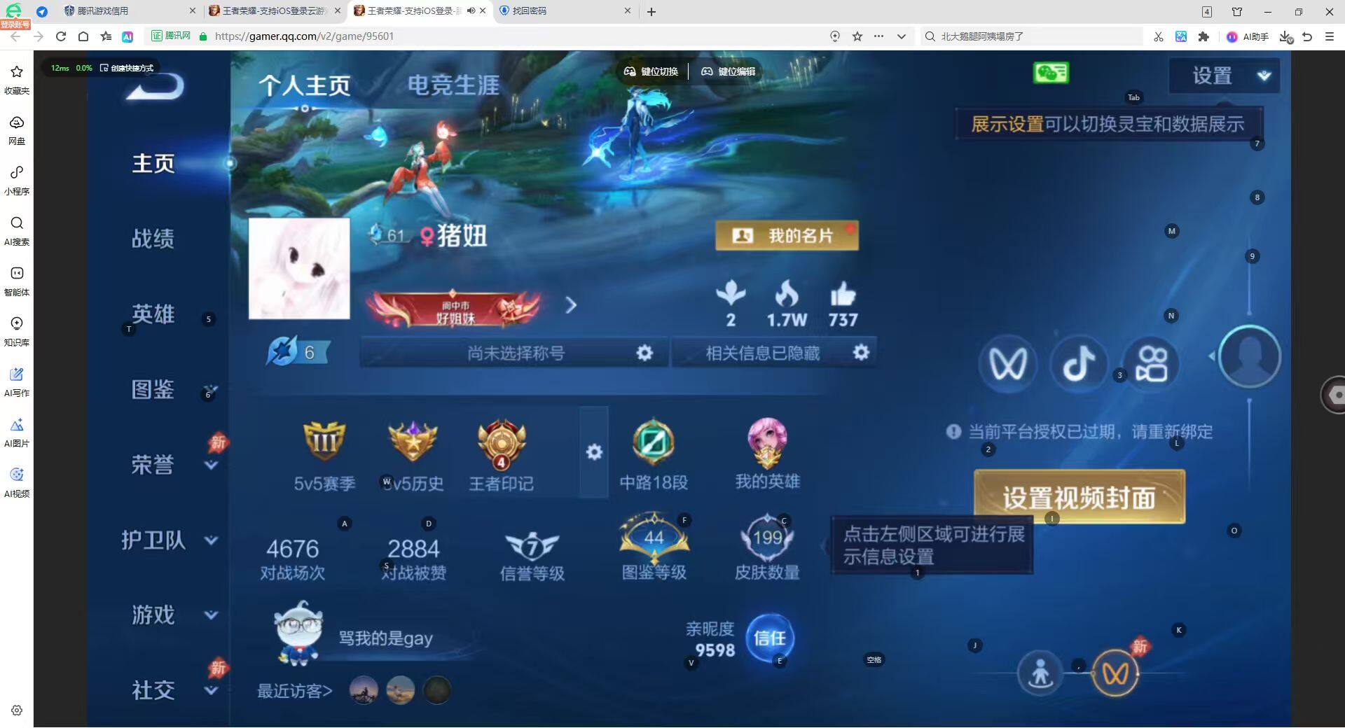 WZYYT4420441王者荣耀账号详情图6 WZYYT4420441王者荣耀账号详情图6