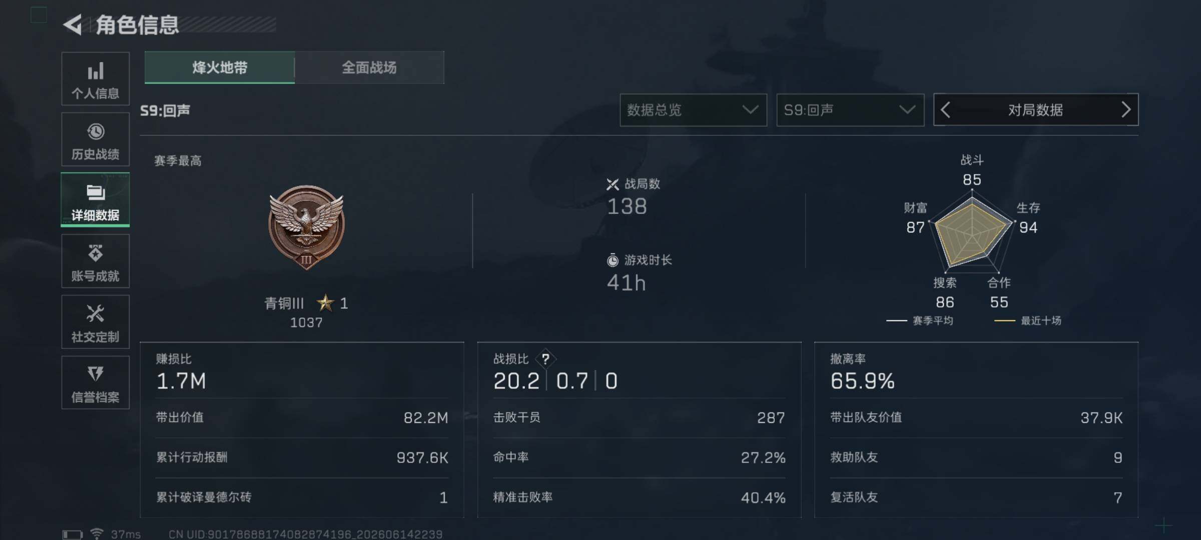 SJZEY4159412三角洲行动账号详情图4 SJZEY4159412三角洲行动账号详情图4