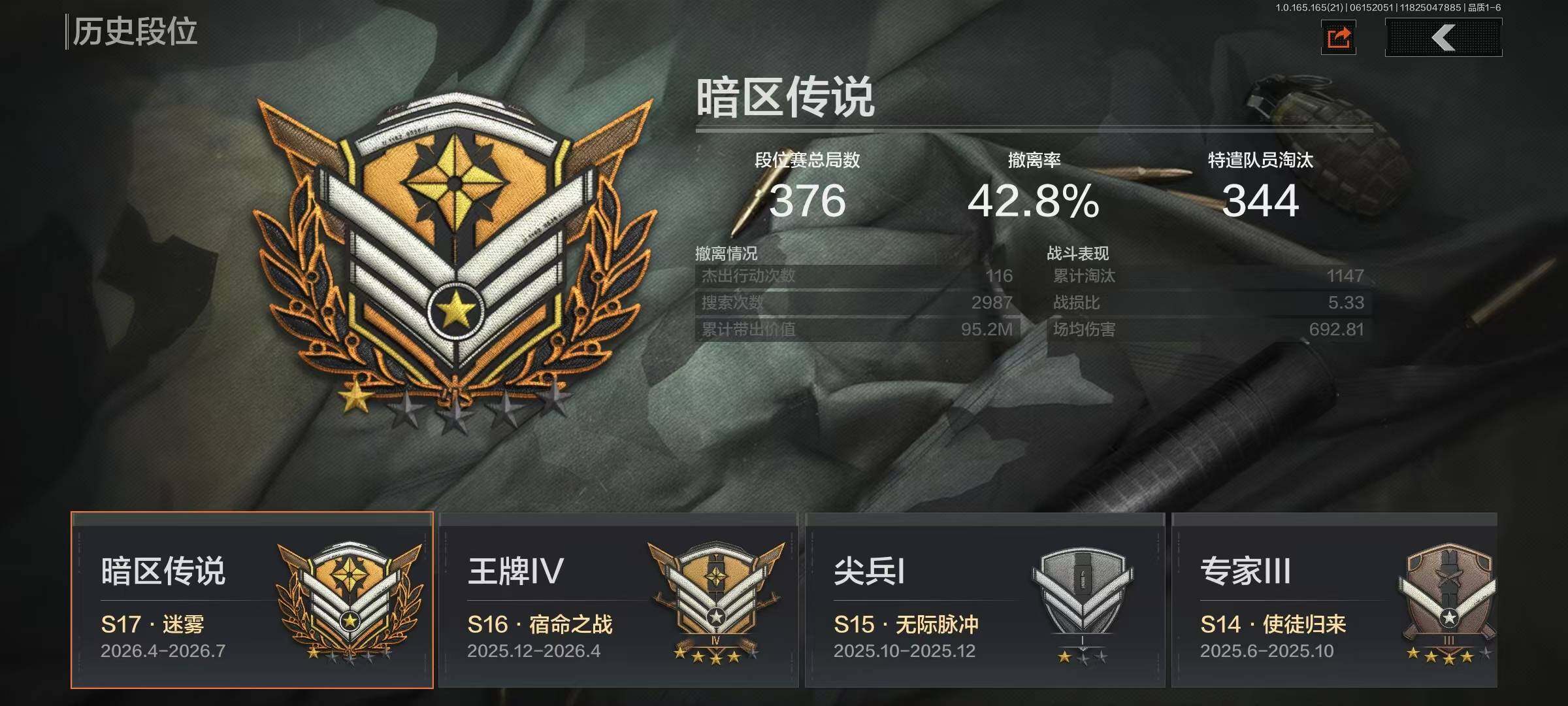 AQEY428165暗区突围账号详情图2