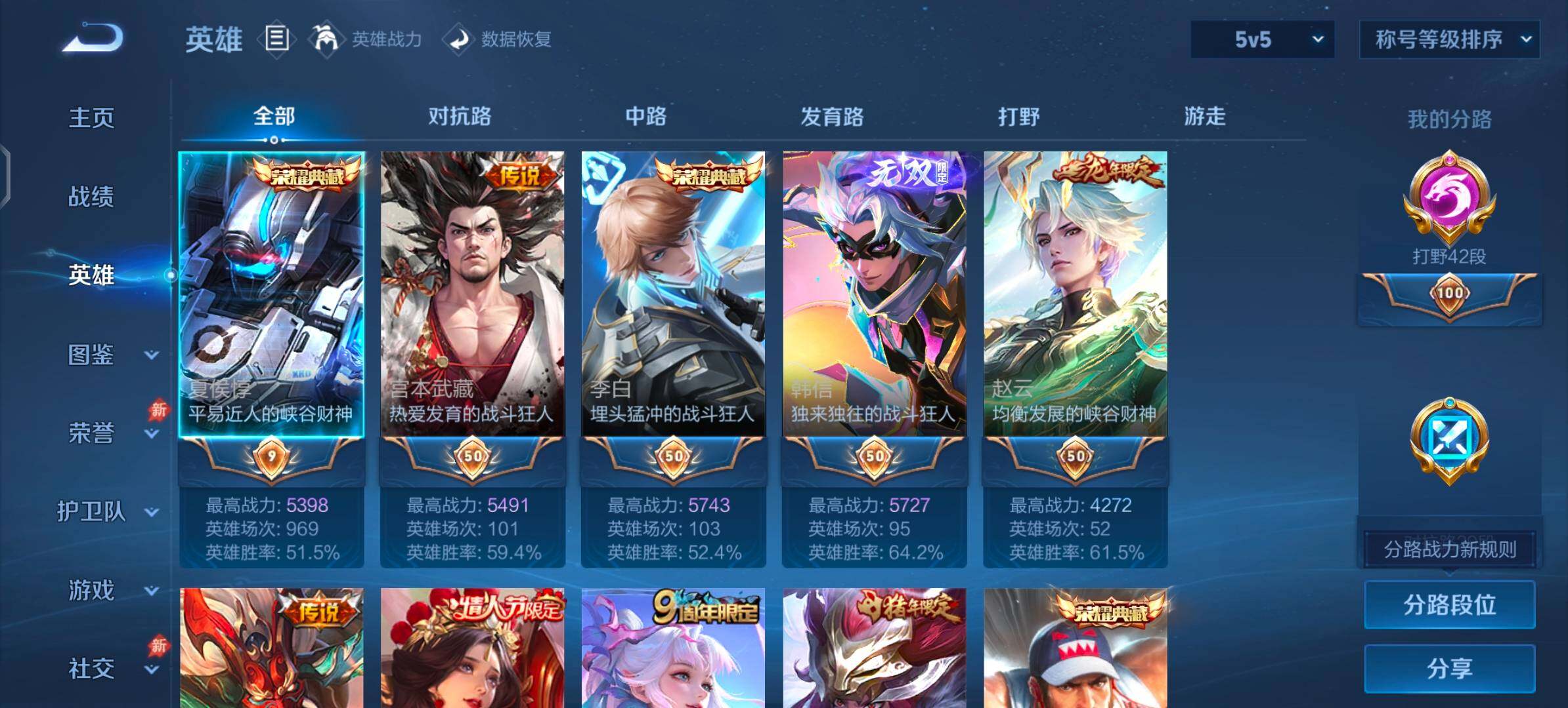 【店长推荐v10·8典藏·6无双·4珍品·6星传说·75传说·满蛇年限定·满兔年限定·全皮李白·全皮韩信·4天幕·无二次】YXw36051-安卓Q-129英雄-573皮肤-25王者印记-300铭文-
