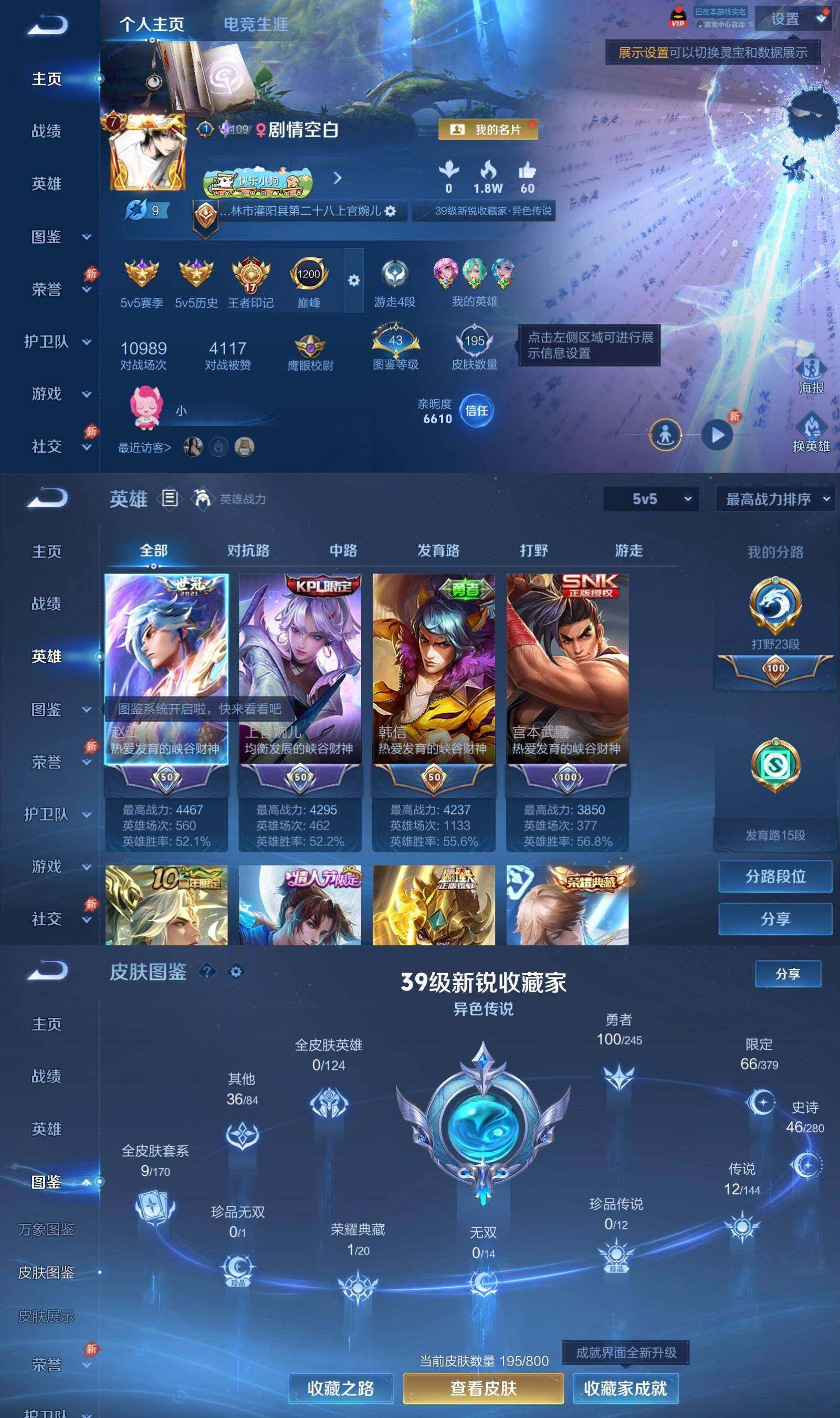 WZPX4427251王者荣耀账号详情图3