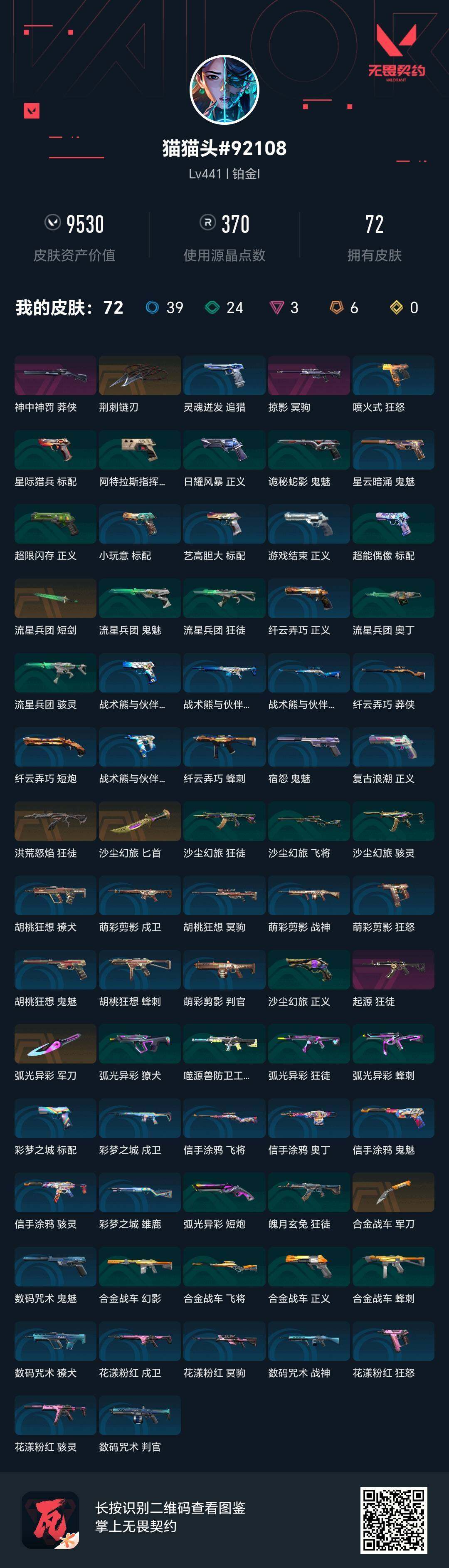 【英雄】:幻棱,炼狱,维斯,暮蝶,钛狐,壹决,铁臂,捷风,雷兹,幽影,不死鸟,贤者,猎枭,蝰蛇,零,芮娜,奇乐,尚勃勒,霓虹,斯凯,夜露,星礈,K/O,海神,盖可,黑梦,钢锁,禁灭,迷核
【近战武器