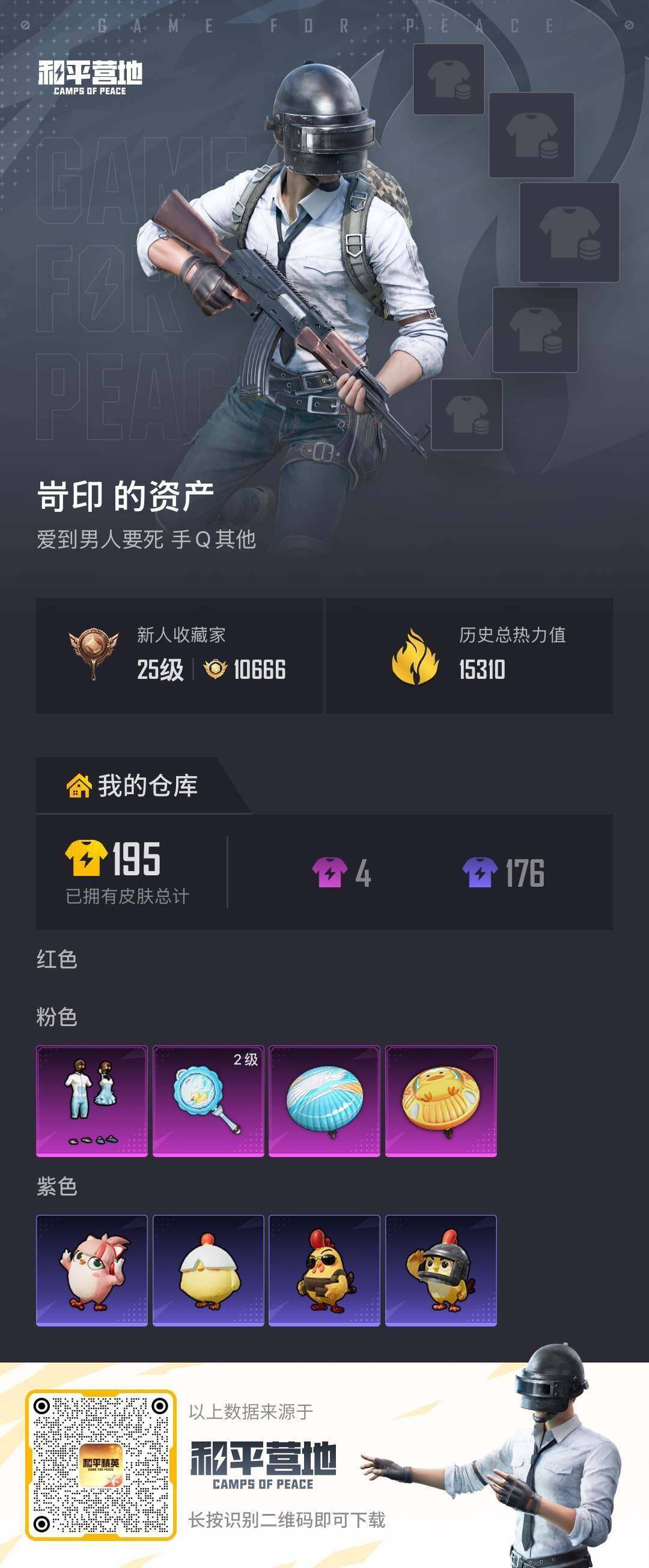 和平精英账号安卓QQ【A11897】49套装/枪械1/装备56/战备46/热力值15310/二级平底锅-仲夏莫吉托/套装-龟仙人/仲夏莫吉托/平底锅-仲夏莫吉托/垂柳戏鸭降落伞/仲夏莫吉托降落伞/龟仙人/M16A4-幻