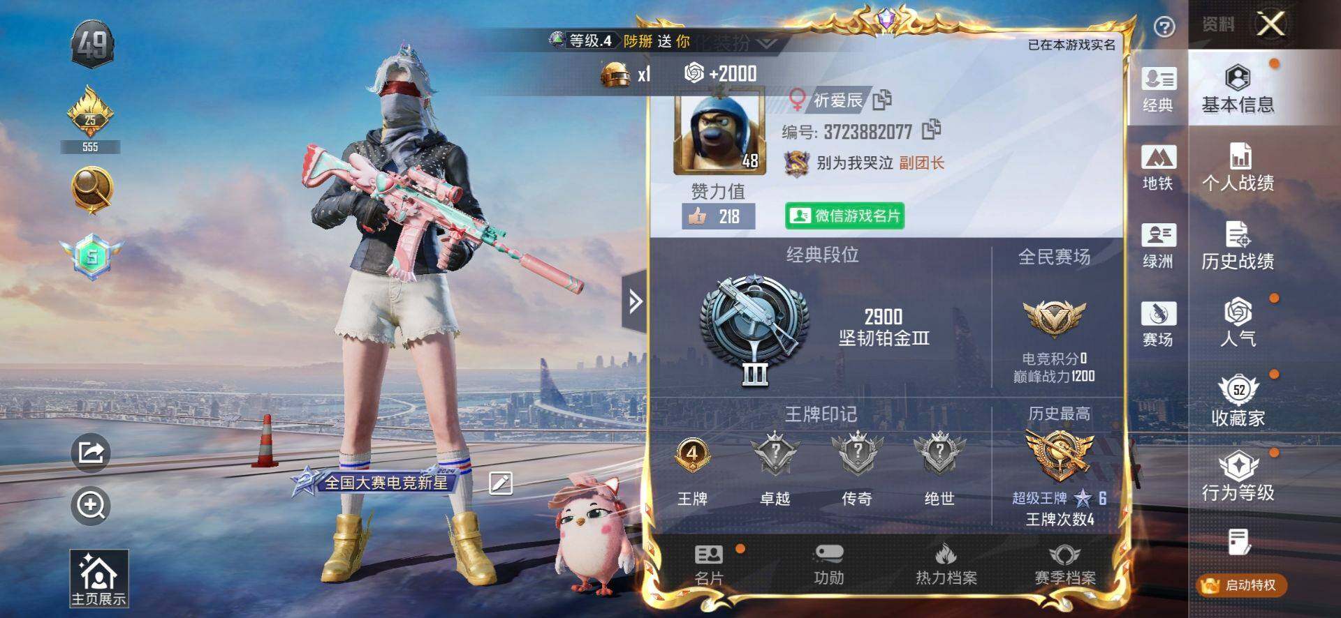 HPQM4259883和平精英账号详情图3