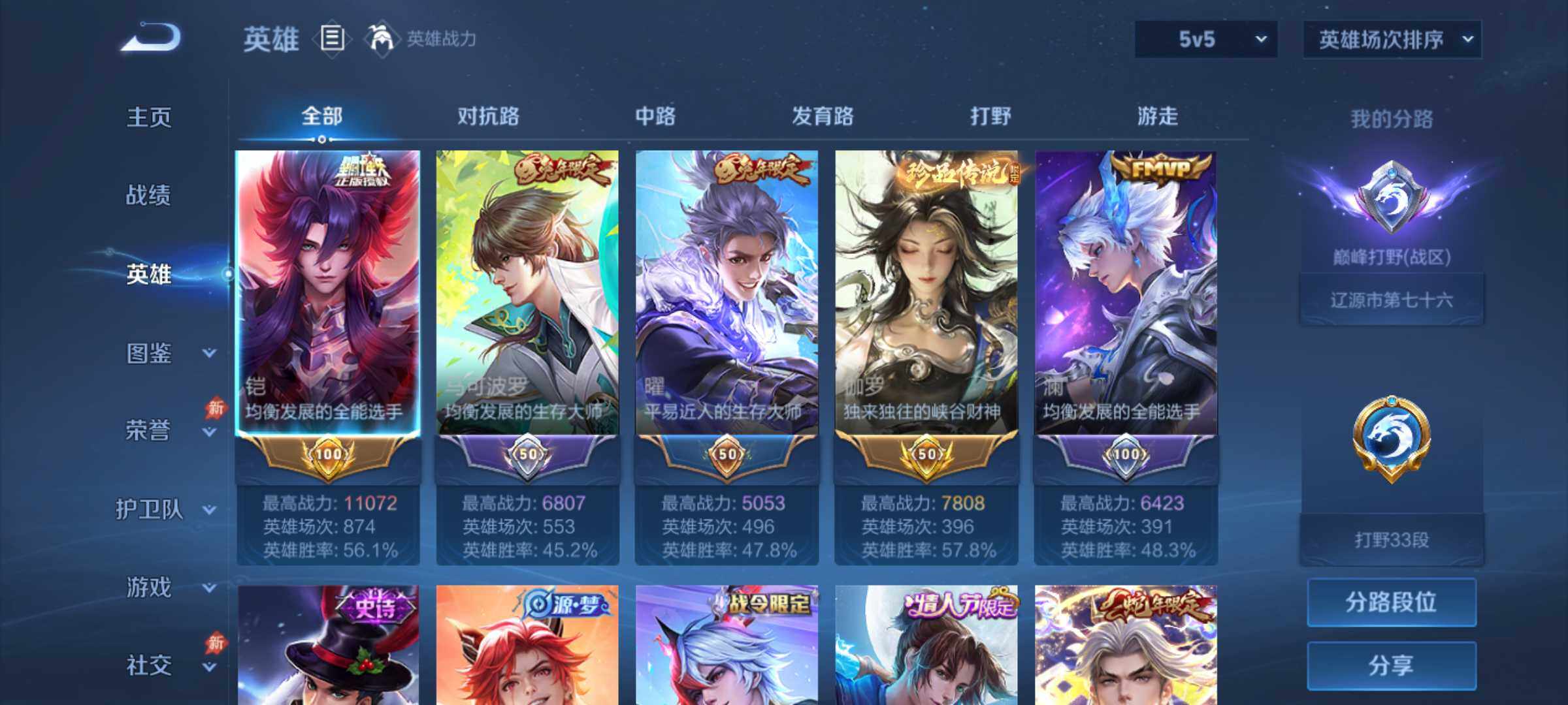 WZQM4468217王者荣耀账号详情图3 WZQM4468217王者荣耀账号详情图3