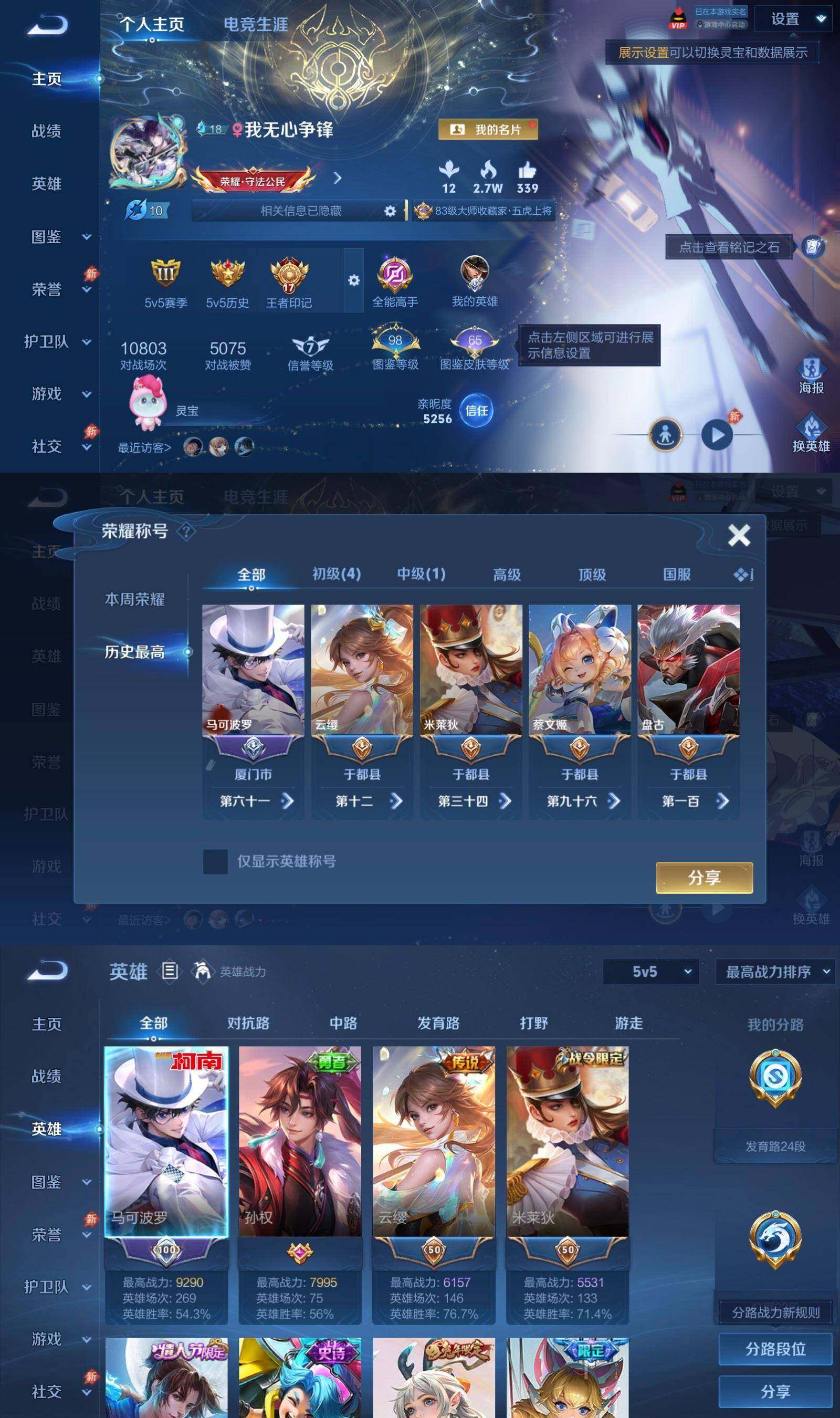WZPX4459996王者荣耀账号详情图2