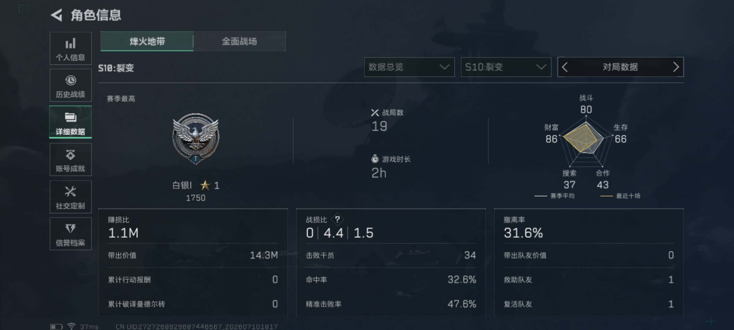 SJZEY4192420三角洲行动账号详情图9 SJZEY4192420三角洲行动账号详情图9