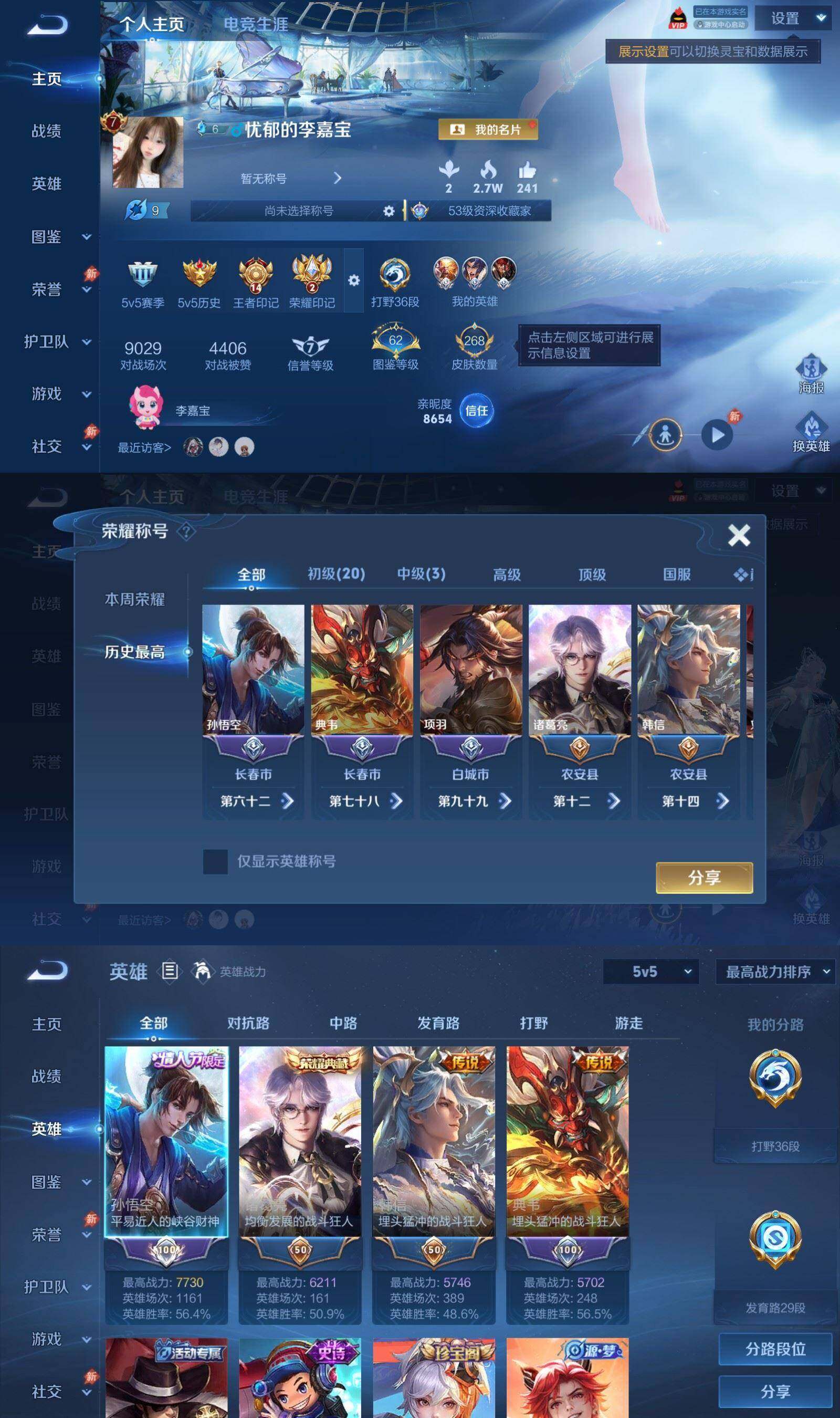 WZPX4474770王者荣耀账号详情图2