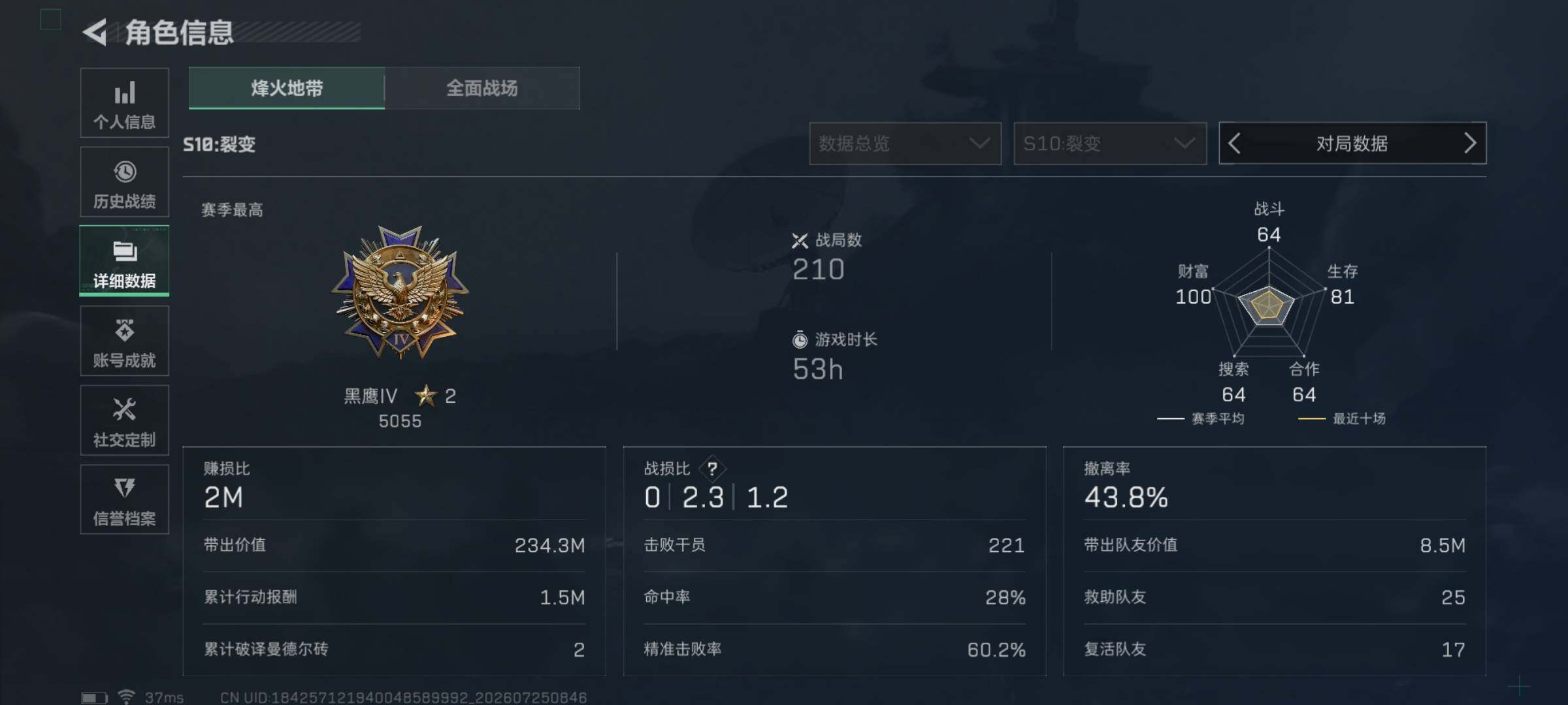 SJZEY4212130三角洲行动账号详情图7 SJZEY4212130三角洲行动账号详情图7