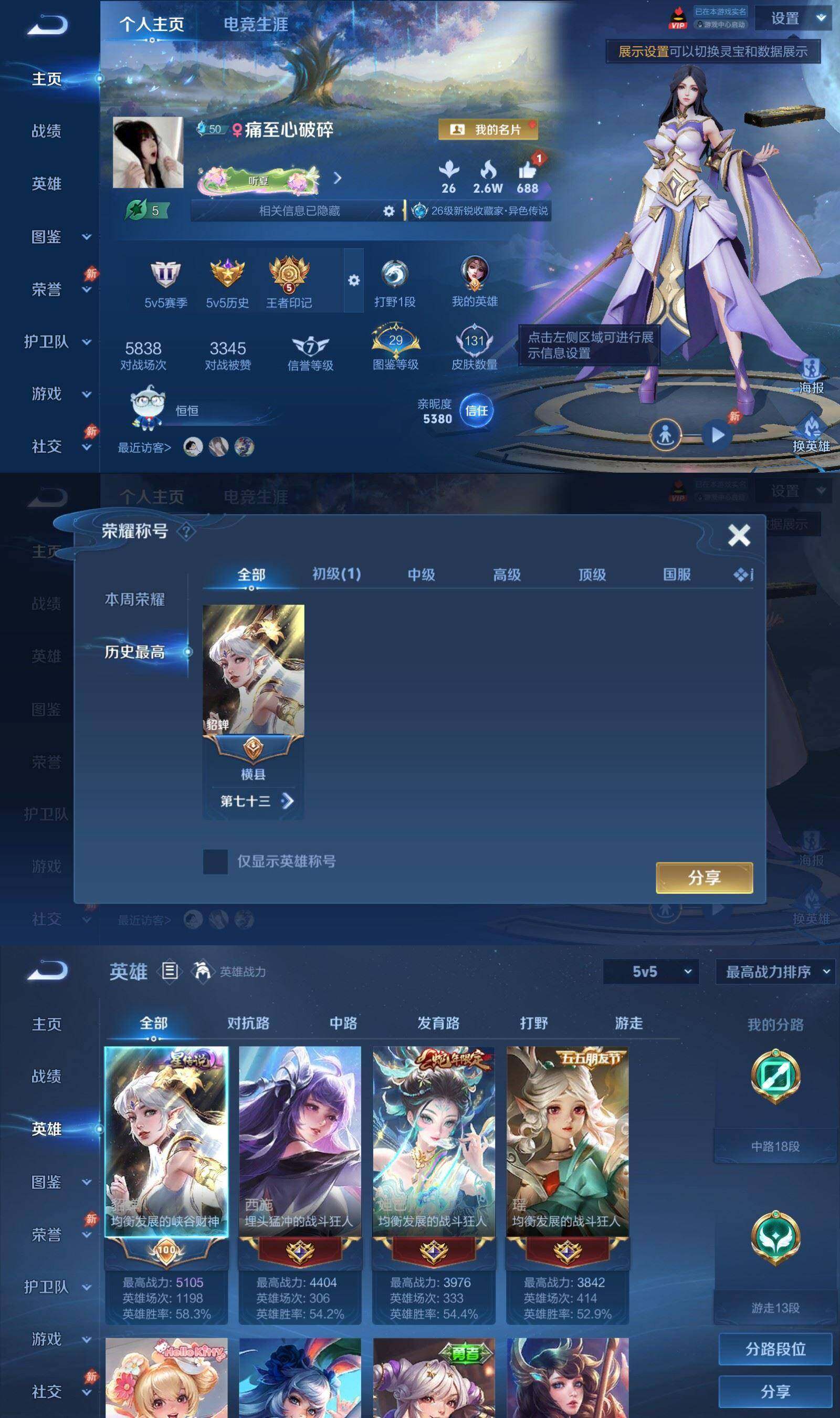 WZPX4524672王者荣耀账号详情图2