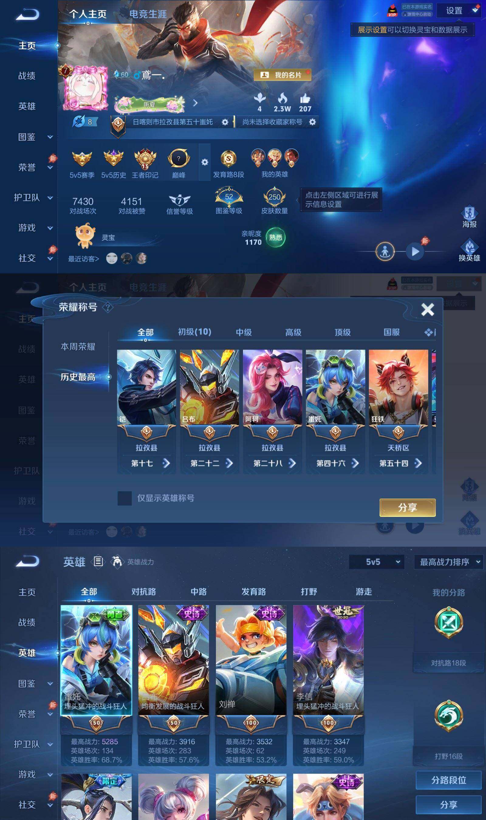 WZPX4529453王者荣耀账号详情图2
