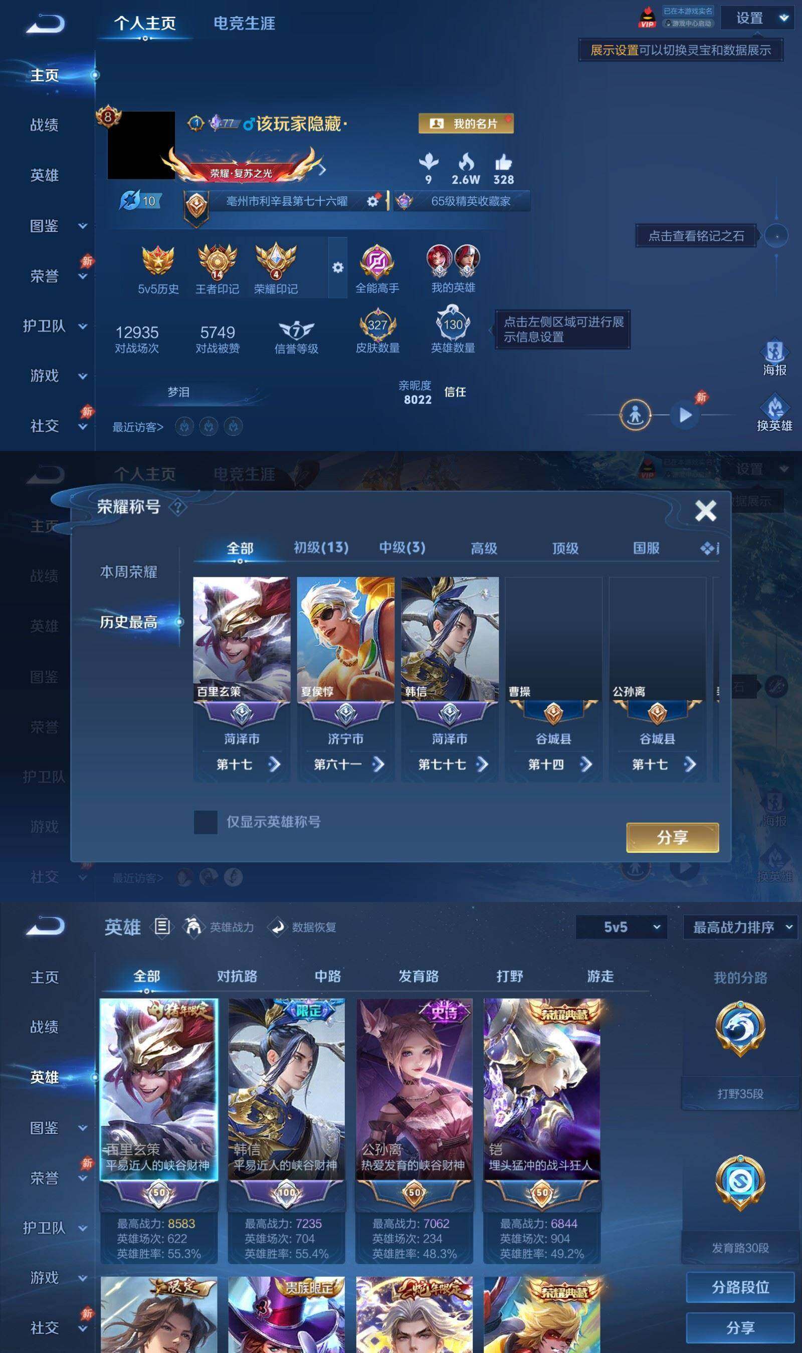 WZPX4552995王者荣耀账号详情图2 WZPX4552995王者荣耀账号详情图2