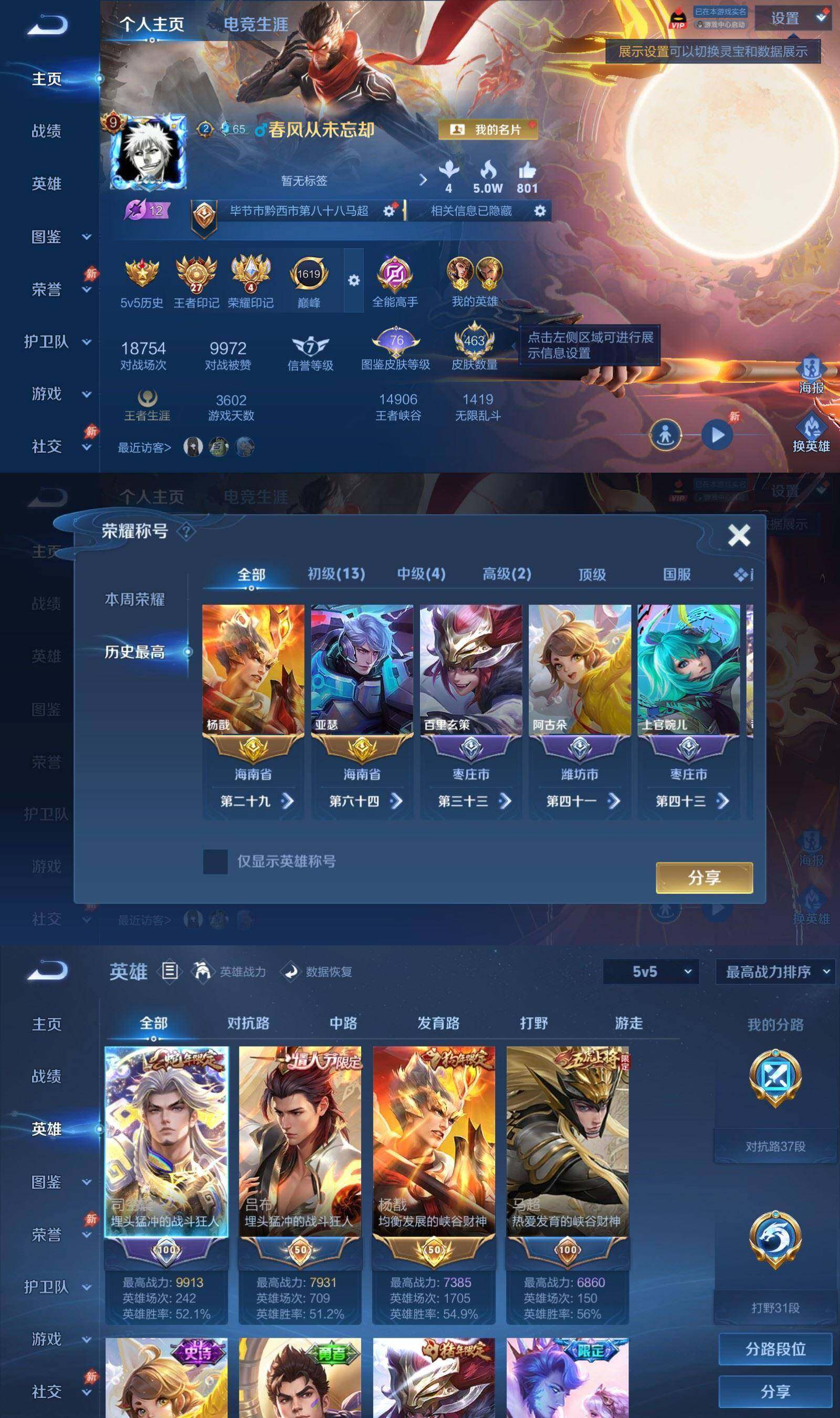WZQM4554935王者荣耀账号详情图3 WZQM4554935王者荣耀账号详情图3