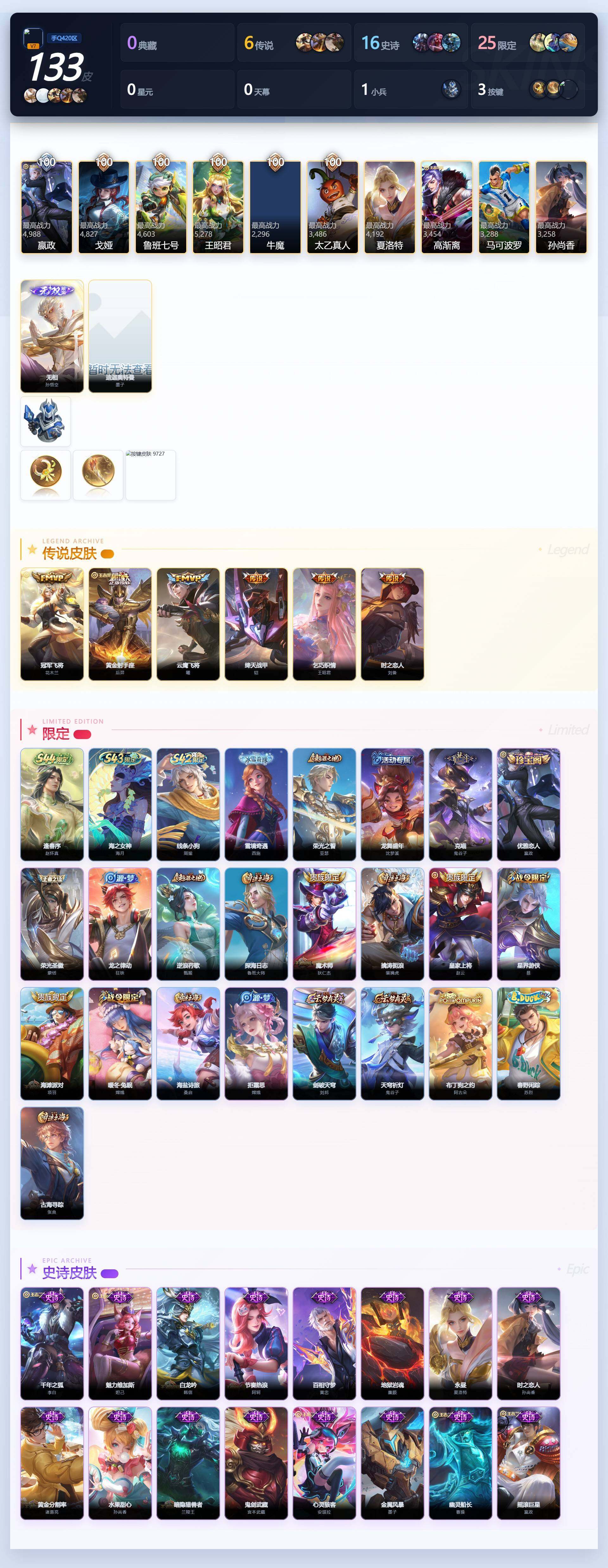 WZLE4574548王者荣耀账号详情图3 WZLE4574548王者荣耀账号详情图3