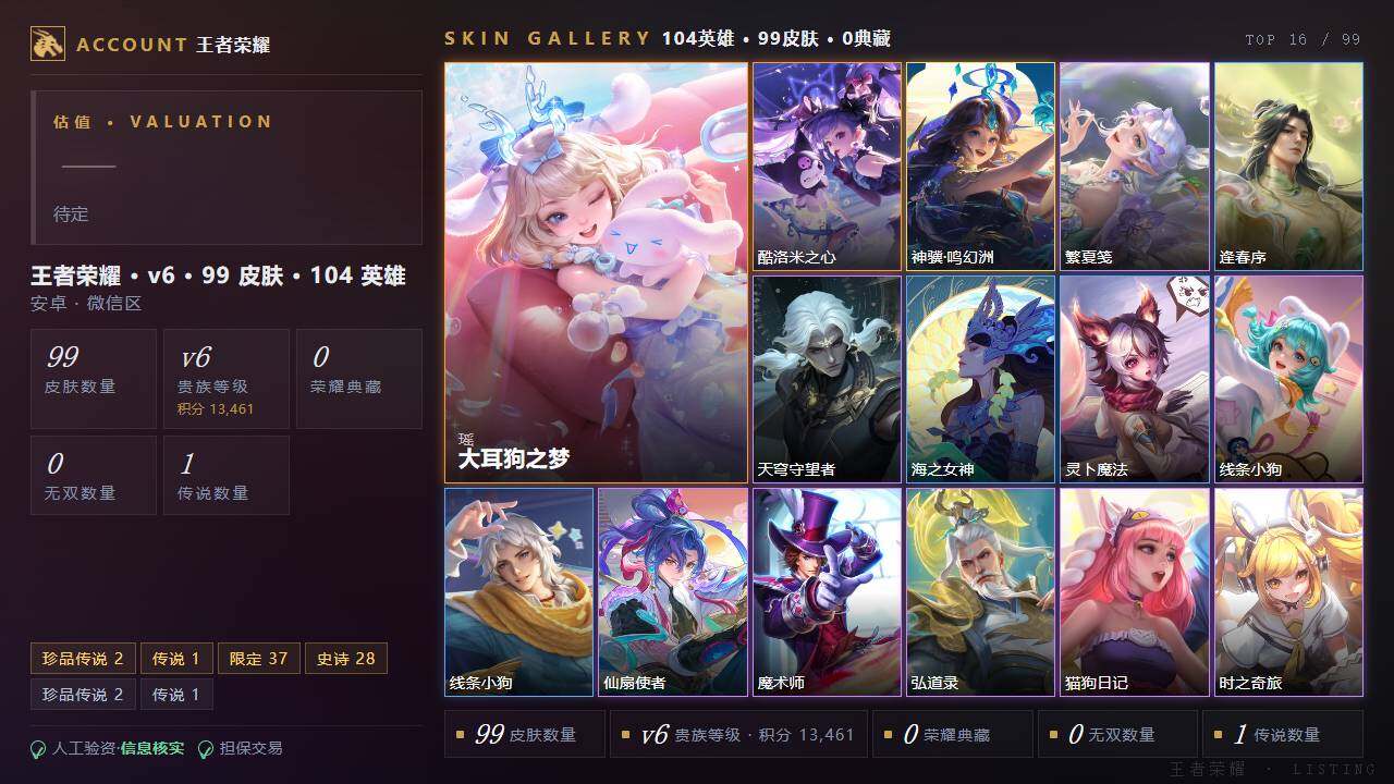 WZLE4583089王者荣耀账号详情图2