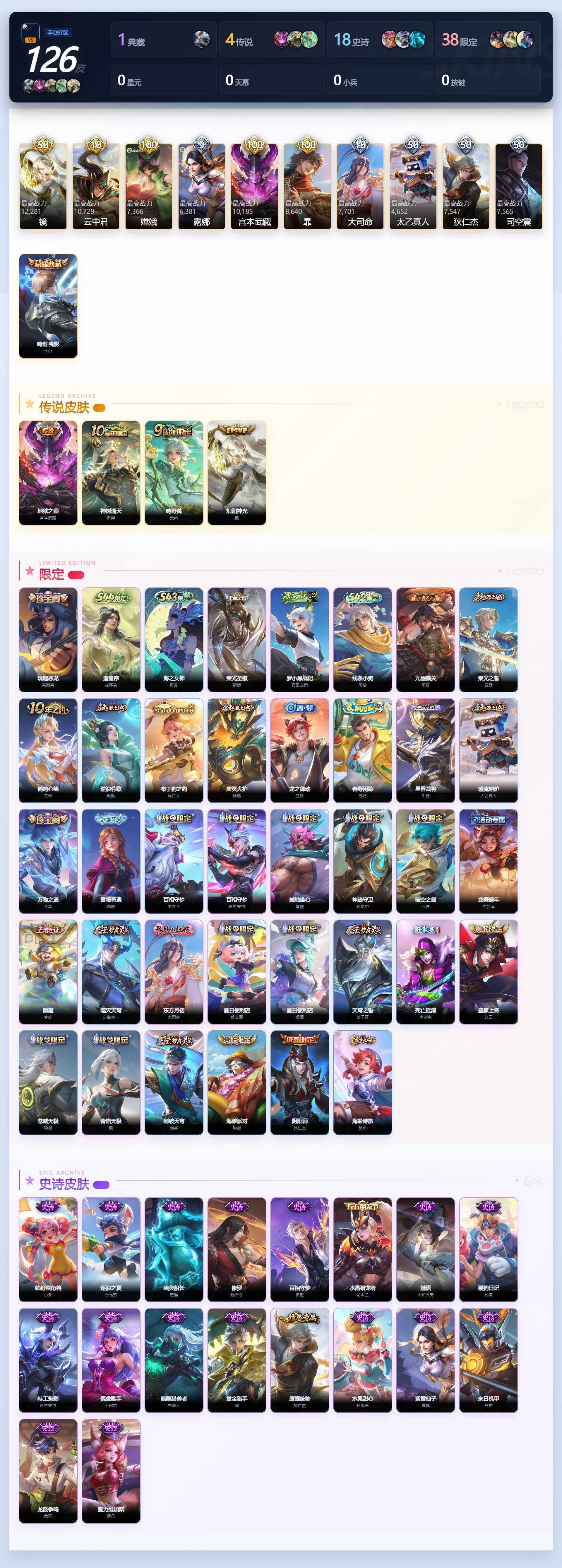 WZLE4608533王者荣耀账号详情图3 WZLE4608533王者荣耀账号详情图3