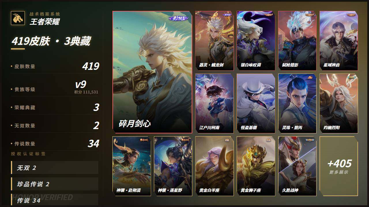 WZMMN4630536王者荣耀账号详情图3