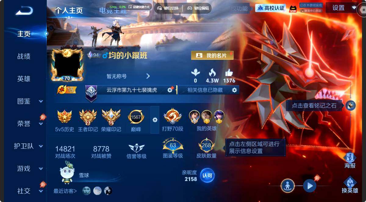 WZMMN4662228王者荣耀账号详情图3
