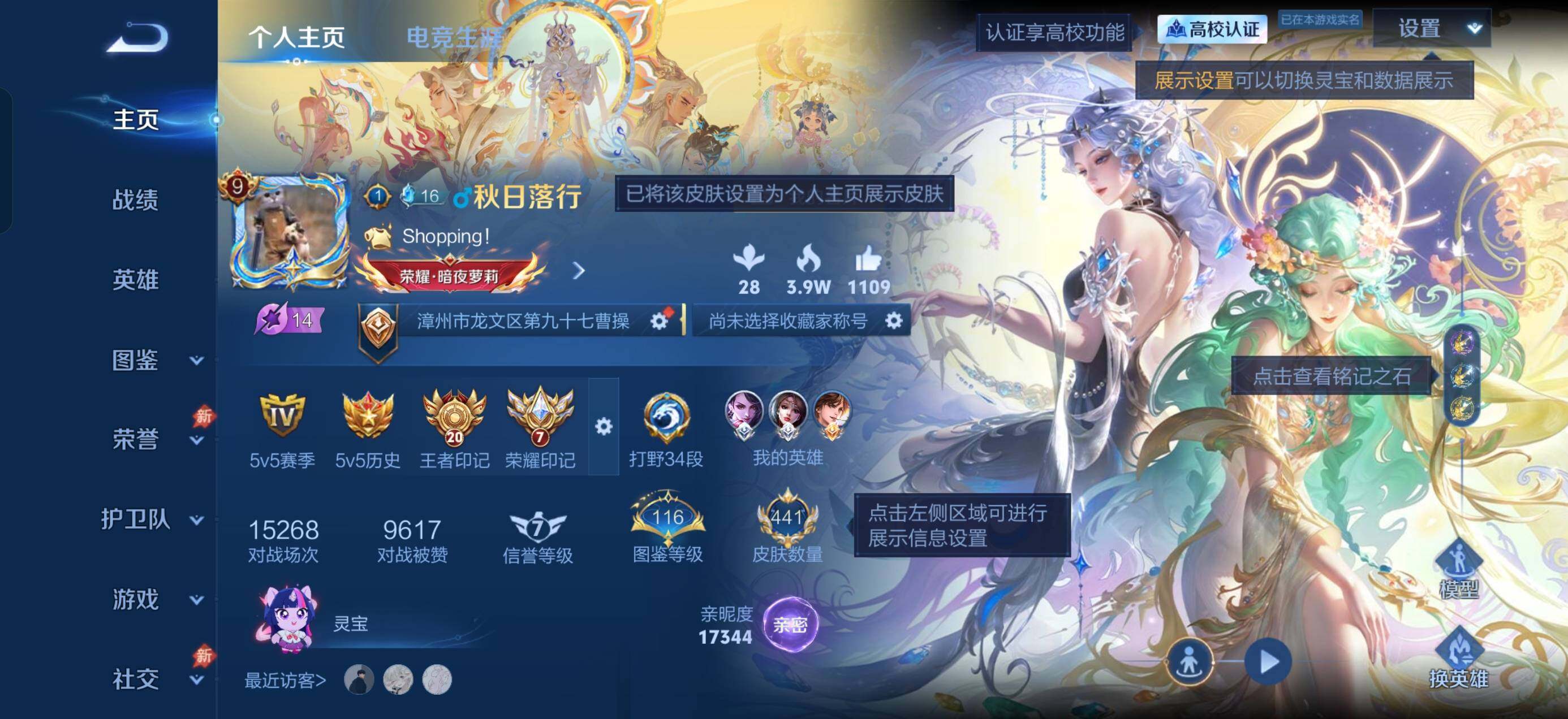 王者荣耀账号安卓QQ441皮肤 史上最牛贵族9差27200点券V10 【可改二次】有貂蝉慕夏皮肤 限定多多 蛇年全套 2