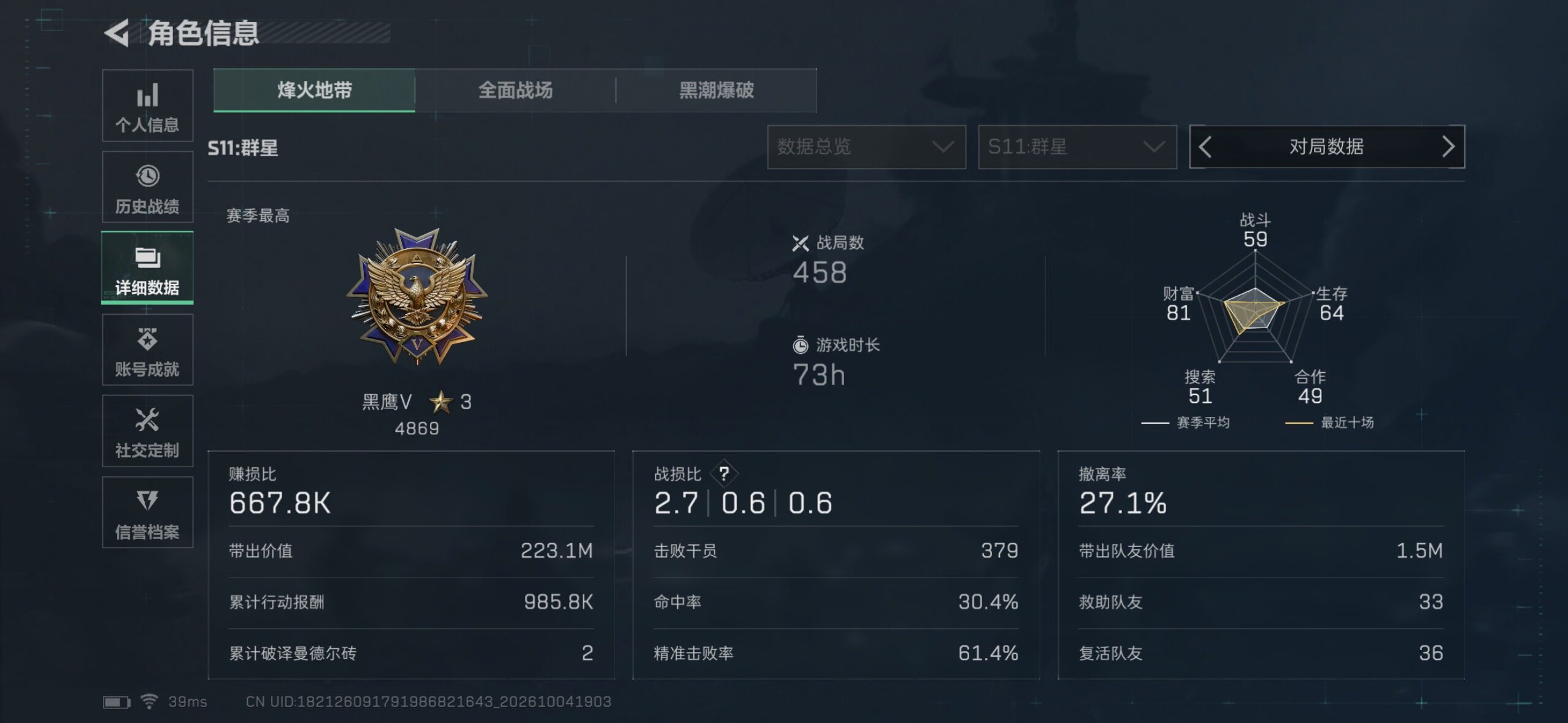 SJZMMN4341230三角洲行动账号详情图4 SJZMMN4341230三角洲行动账号详情图4