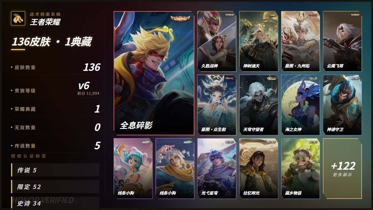 WZLE4712520王者荣耀账号详情图2