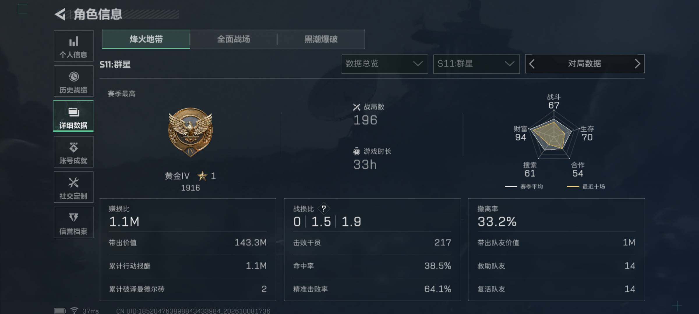 SJZMMN4342789三角洲行动账号详情图5 SJZMMN4342789三角洲行动账号详情图5
