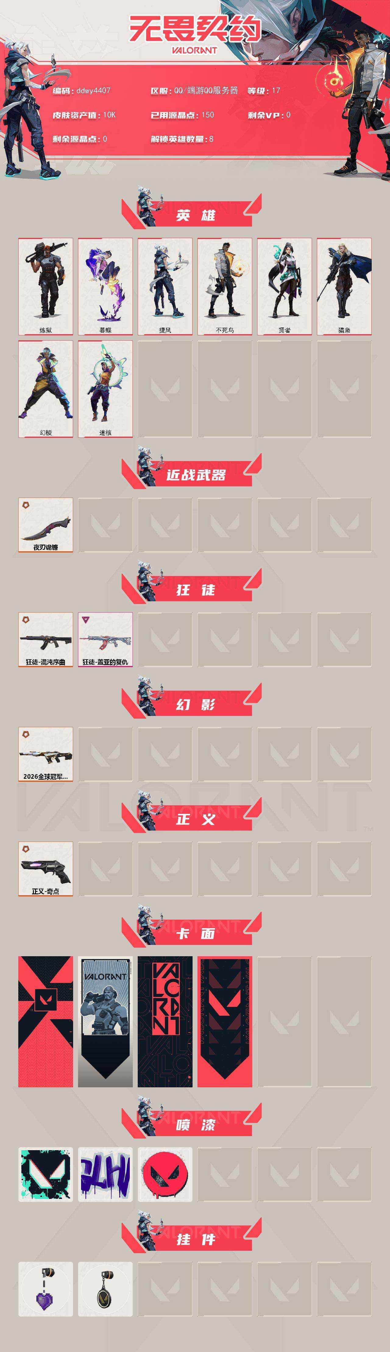WWQMMN4157631无畏契约账号详情图4 WWQMMN4157631无畏契约账号详情图4