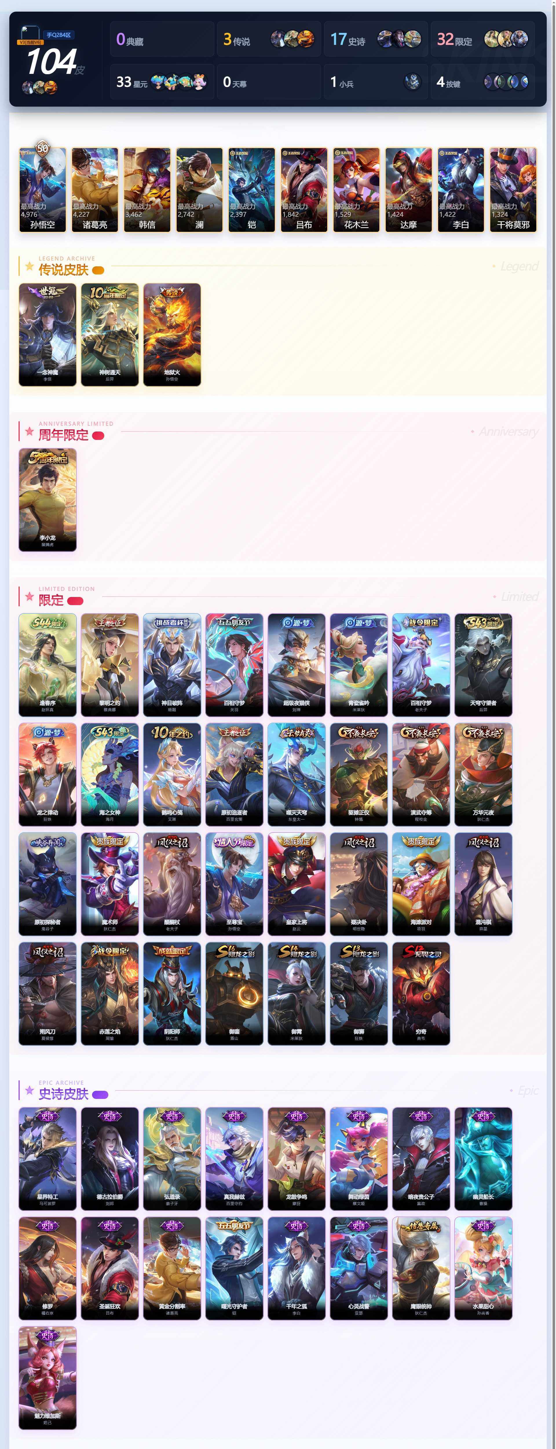 PX_2976272-??【精品小号·一念神魔·至尊宝·无二次】YXw62101-安卓Q-111英雄-104皮肤-贵族积分1w【贵族6】【3传说·4按键】【因赛季更新游戏段付以上号为准!】 【传说皮肤】：后羿-神树通天，李信-一念神魔，孙悟空-地狱火 【限定皮肤】：狄仁杰-阴阳师，赵云-皇家上将，周瑜-赤莲之焰，夏侯惇-朔风刀，典韦-穷奇，狄仁杰-魔术师，狄仁杰-万华元夜，项羽
