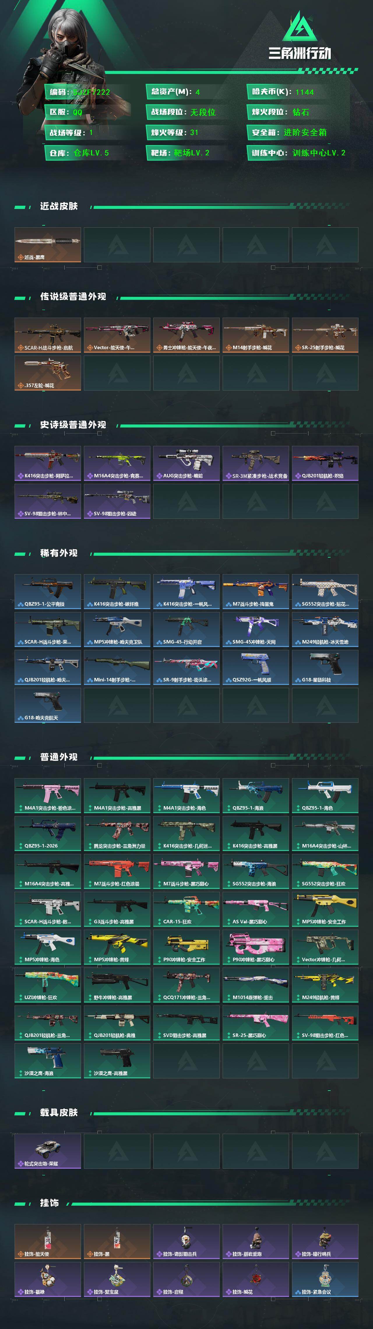 SJZEY488196三角洲行动账号详情图2