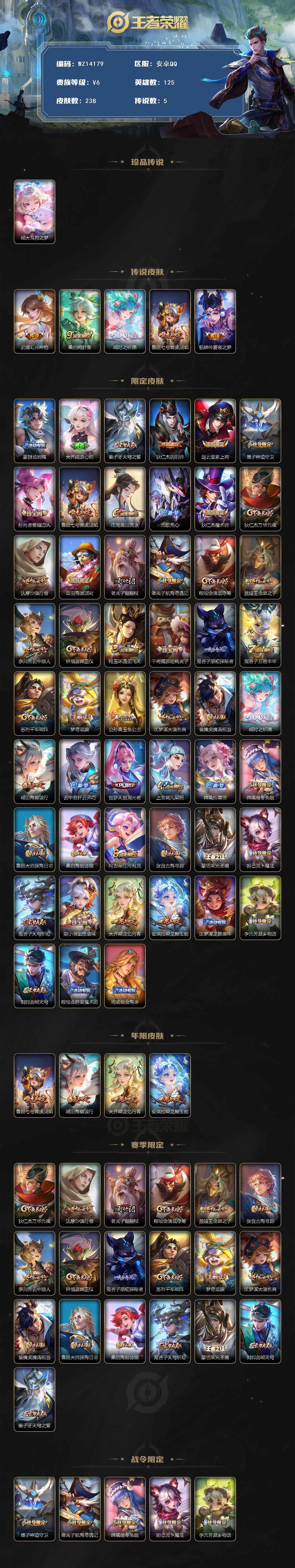 WZ0349393王者荣耀账号详情图2